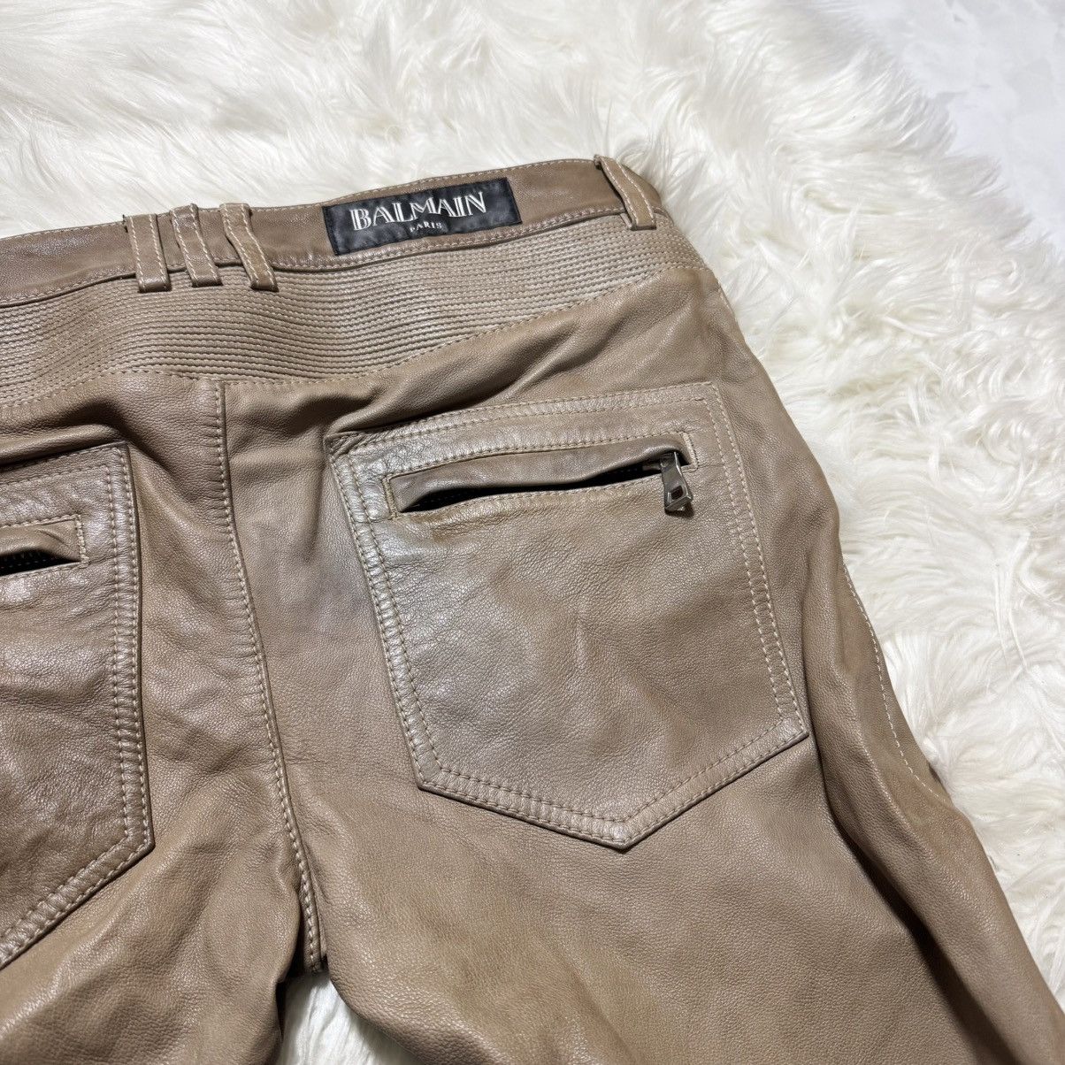 Balmain collection model, Balmain Homme leather biker pants Size US 32 / EU 48 - 13 Thumbnail