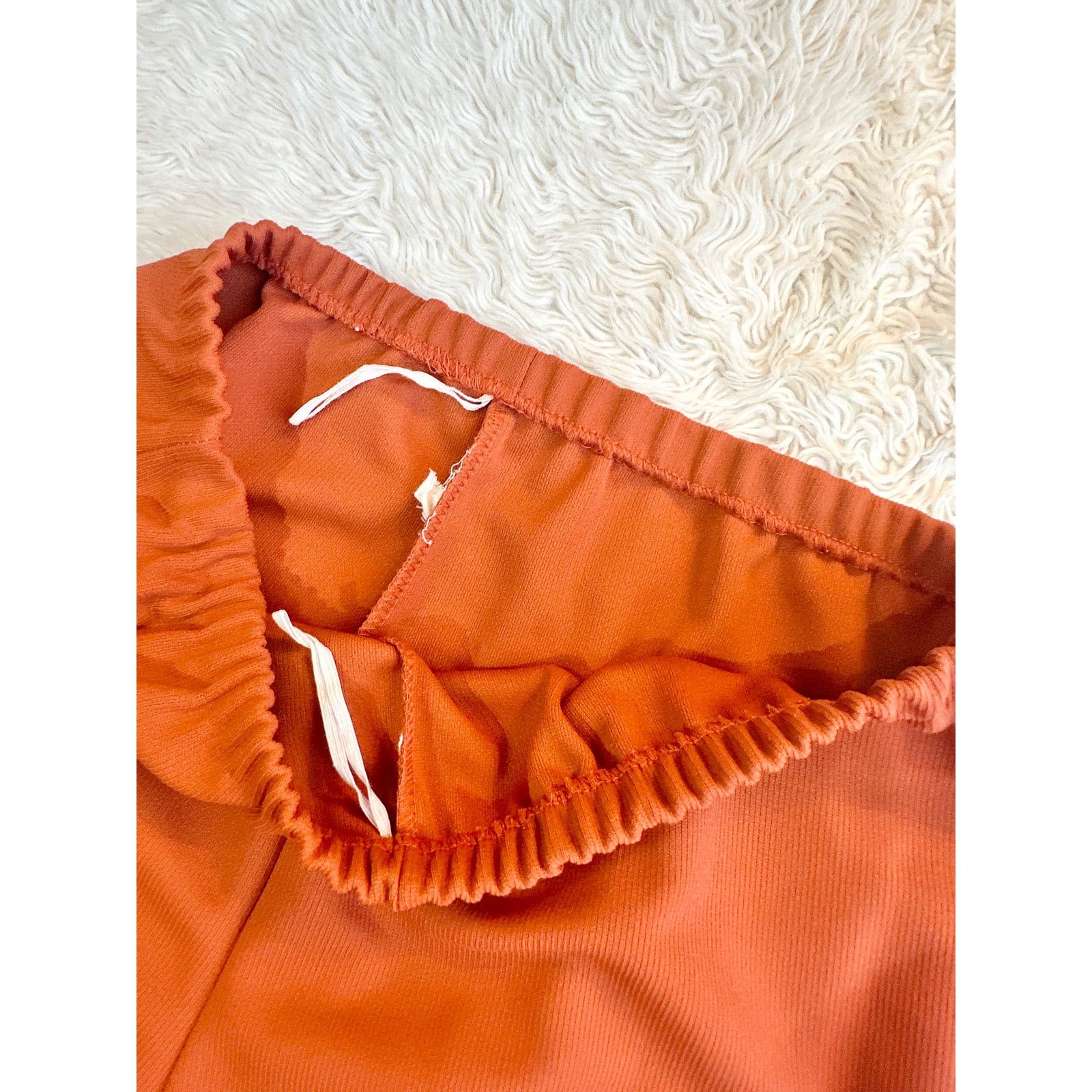 Vintage 70s Burnt Orange Stripe Tunic Set Size 38" / US 16 / IT 52 - 7 Thumbnail