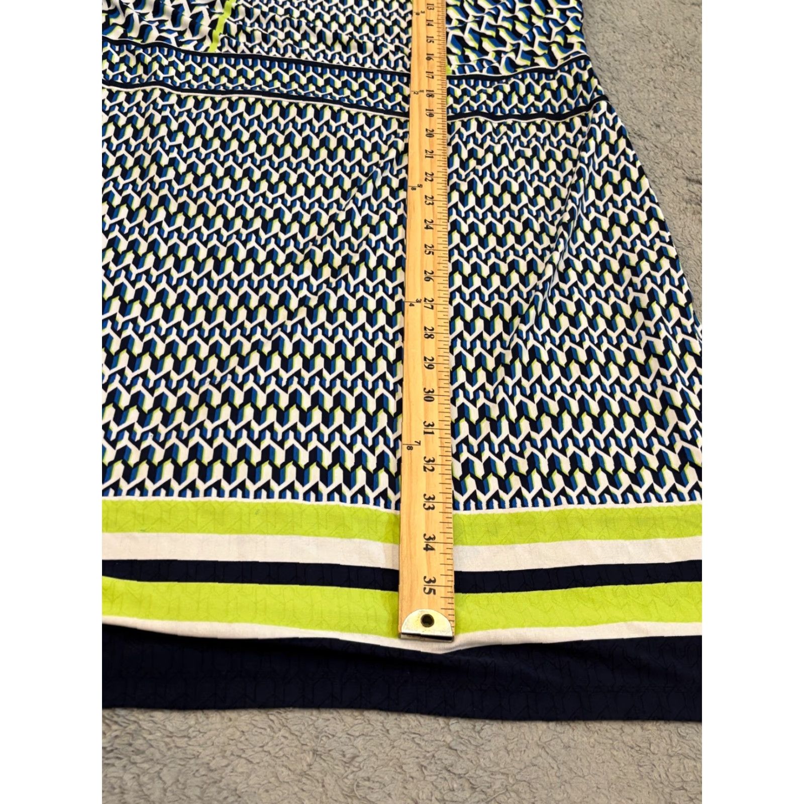 Laundry by Shelli Segal Laundry by Shelli Segal Dress Womens Large Blue Geometric Long Sleeve Tunic Size L / US 10 / IT 46 - 4 Thumbnail