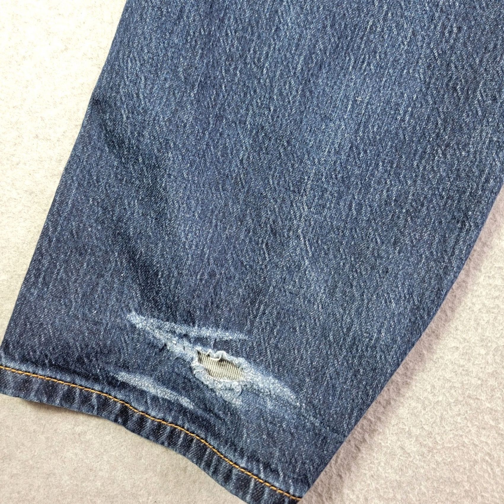 Levi's Levi's 505 Jeans Mens 36x32 Blue Regular Fit Straight Denim Distressed Stretch Cotton Blend Logo Back Pockets ZIP Fly 5-Pocket Regular 36x32 Mens Size US 36 / EU 52 - 7 Thumbnail