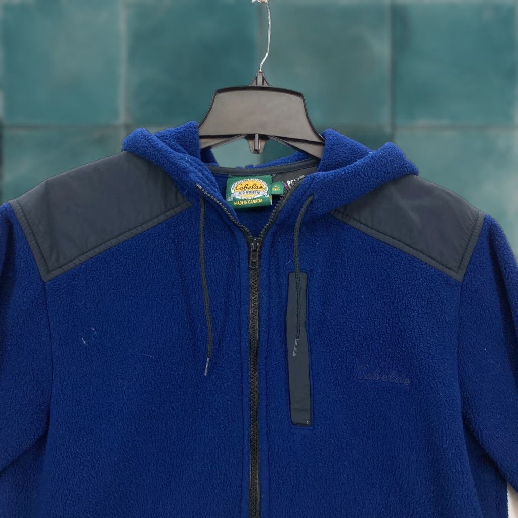 Vintage Vintage Cabela's Polartec Fleece Full Zip Jacket Women's M Blue Hooded Canada Size M / US 6-8 / IT 42-44 - 1 Thumbnail