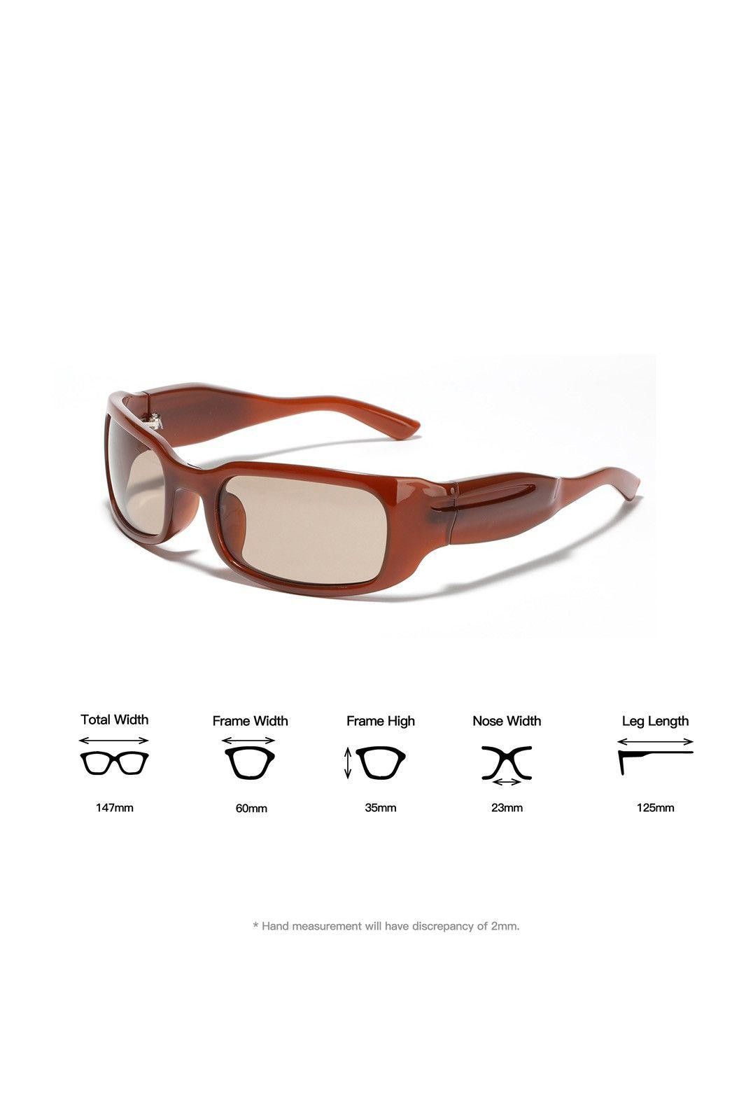 Japanese Brand Vtg Vintage Y2k Futuristic Caramel Rectangle Sunglasses OS Size ONE SIZE - 7 Thumbnail