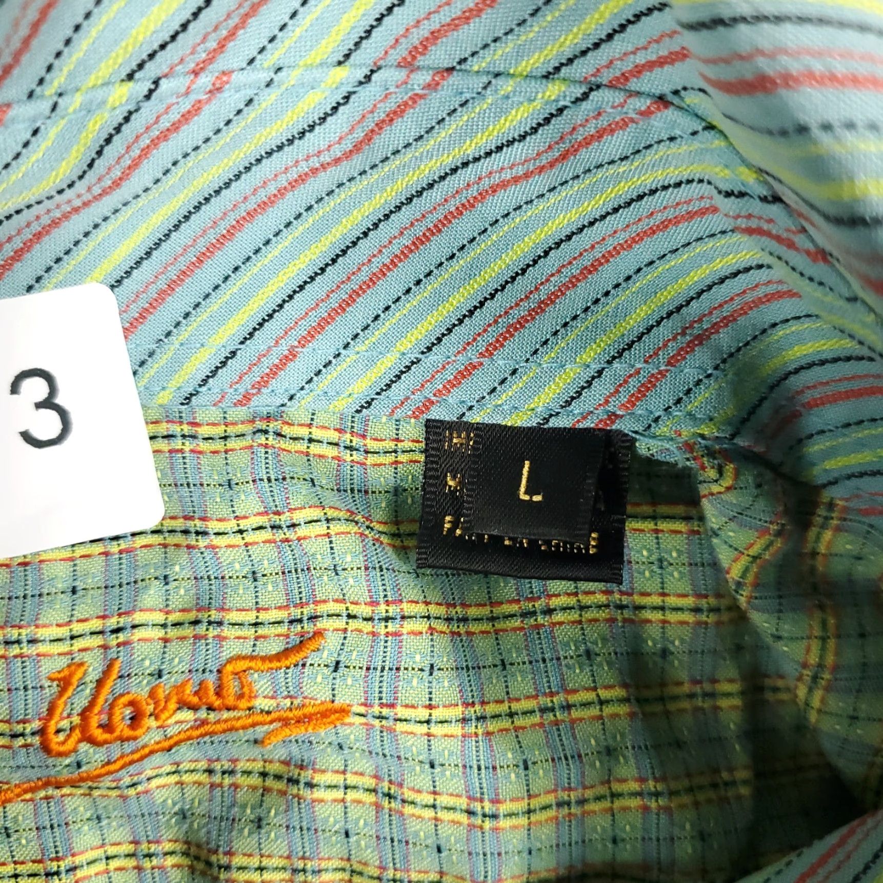 BUGATCHI Bugatchi Uomo Green Striped Button-Up Shirt Mens Large Long Sleeve Regular Fit Size US L / EU 52-54 / 3 - 7 Thumbnail