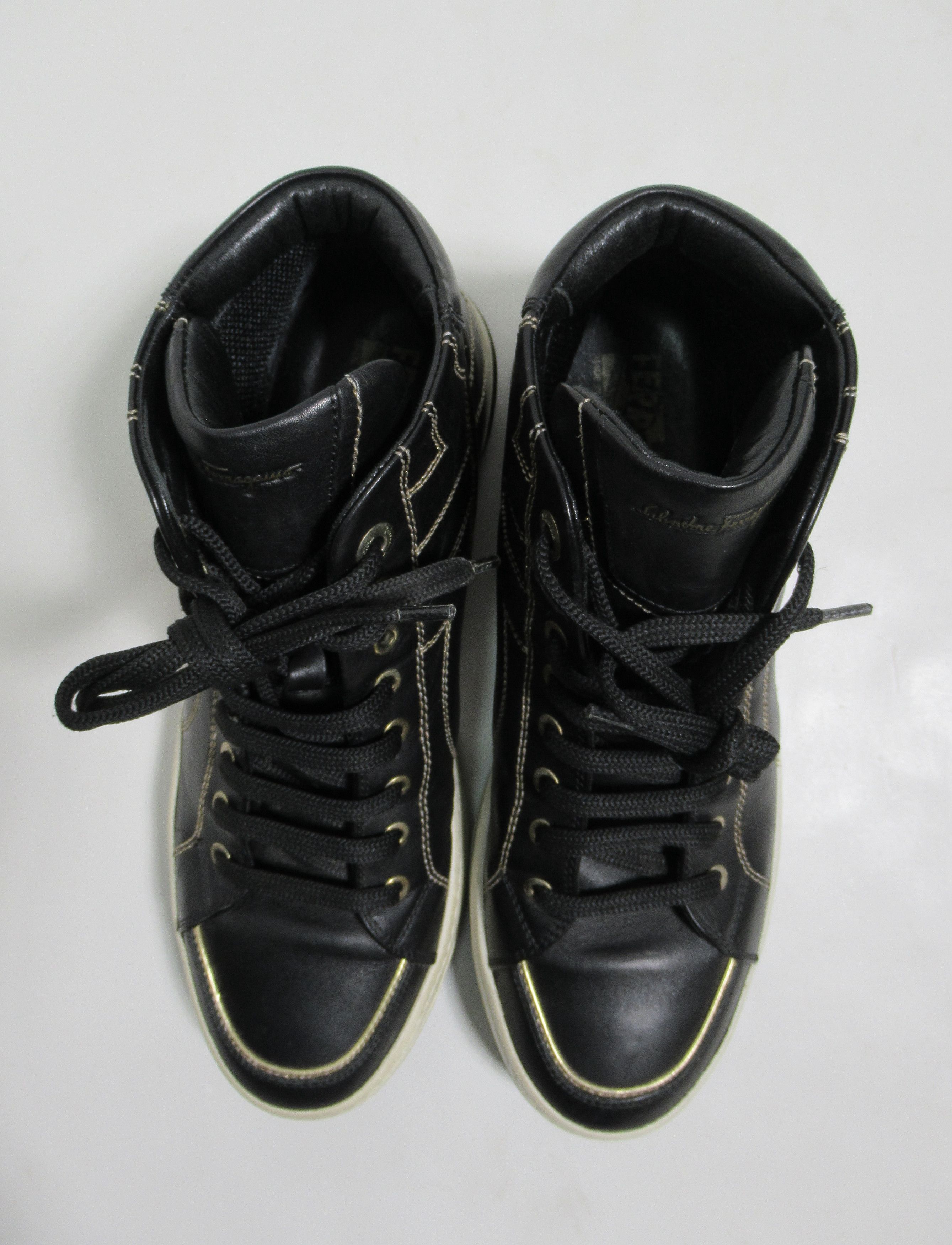 Salvatore Ferragamo Salvatore Ferragamo Stitched Gancini High-Top Sneaker Size US 8 / EU 41 - 3 Thumbnail