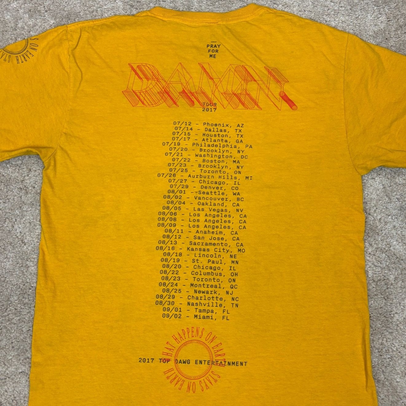 Kendrick Lamar Kendrick Lamar TDE Pray For Me 2017 Tour Shirt Men's Small Size US S / EU 44-46 / 1 - 5 Thumbnail