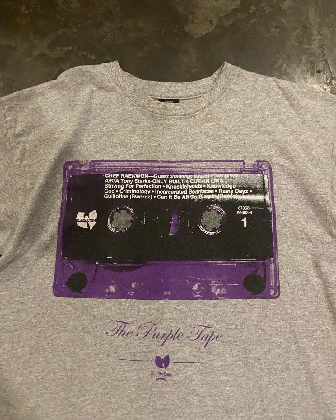 image of Band Tees x Rap Tees Wutang Clan "the Purple Trap" Chef Raekwon Tshirt in Grey, Men's (Size Medium)