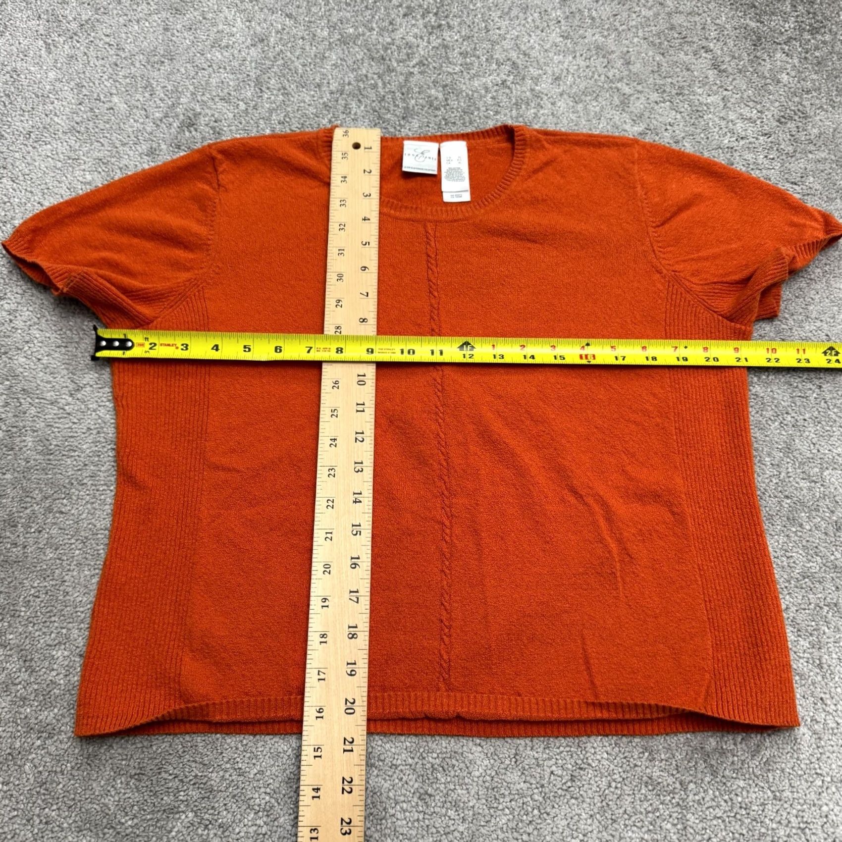 Liz Claiborne Liz Claiborne Short Sleeve Crew Neck Knit Sweater Womens XL Orange Pullover, All Seasons, Casual Size XL / US 12-14 / IT 48-50 - 7 Thumbnail