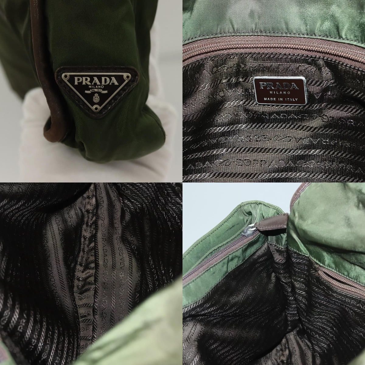 Prada PRADA Tote Bag Nylon Khaki Silver Size ONE SIZE - 11 Thumbnail
