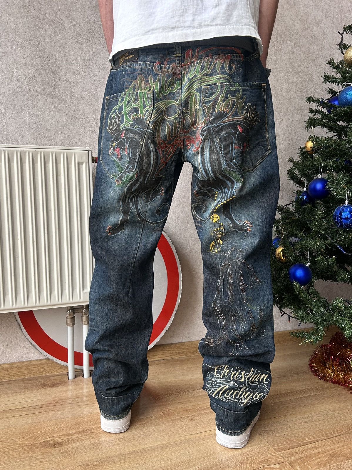 Christian Audigier RARE Y2K Christian Audigier Big Logo Denim Jeans Size US 36 / EU 52 - 1 Thumbnail
