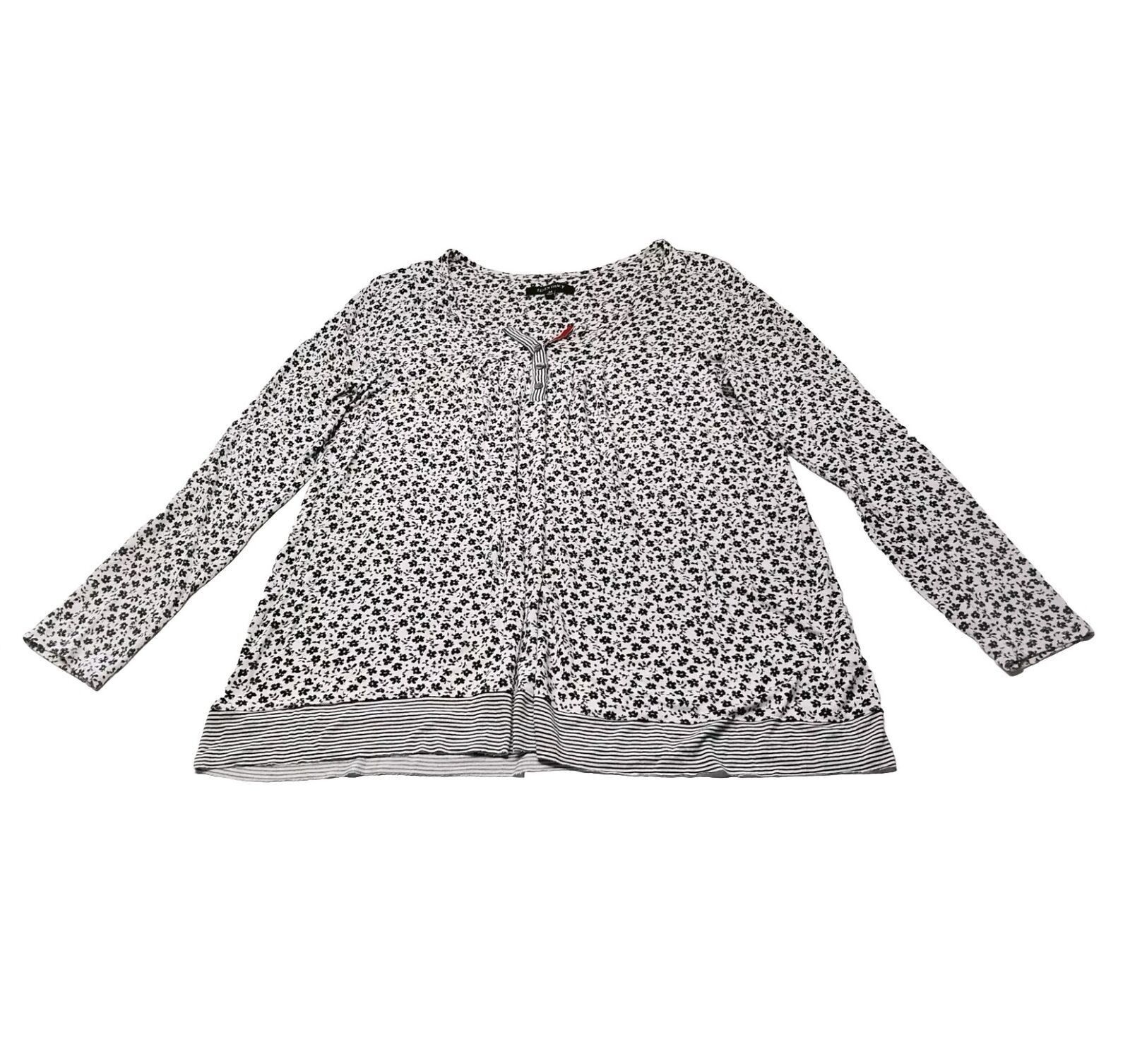 Ellen Tracy Ellen Tracy Pajama Top Womens Medium White Black Floral Soft Size M / US 6-8 / IT 42-44 - 1 Thumbnail