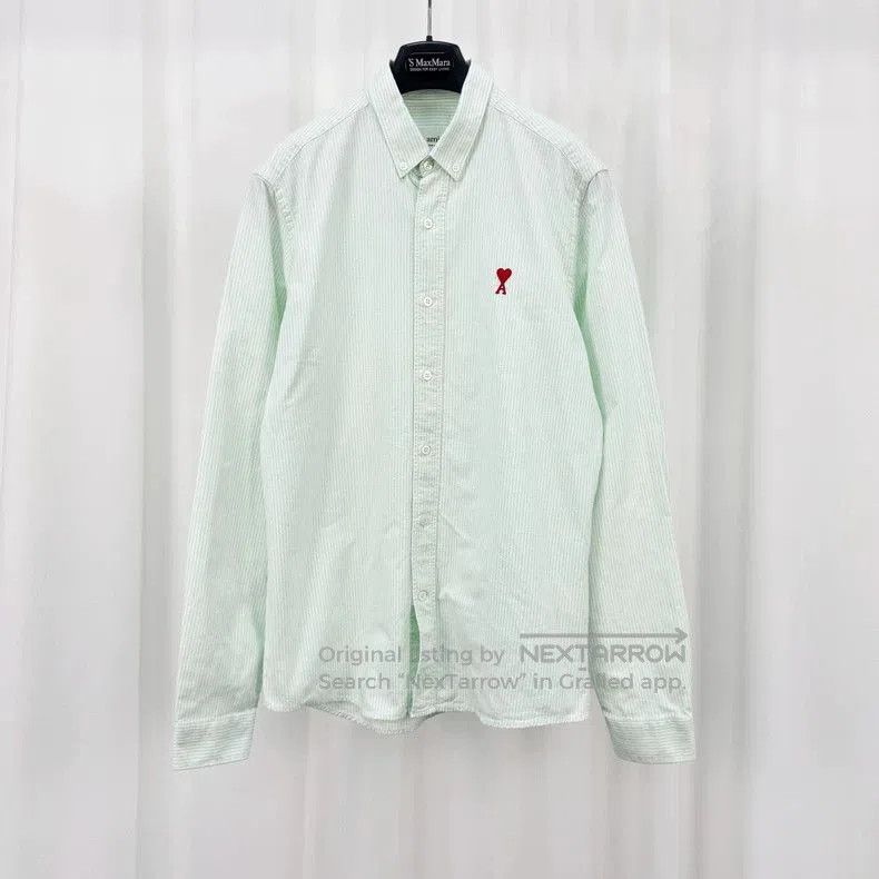AMI Ami Striped Heart Embroidery Shirt. Size US M / EU 48-50 / 2 - 1 Thumbnail