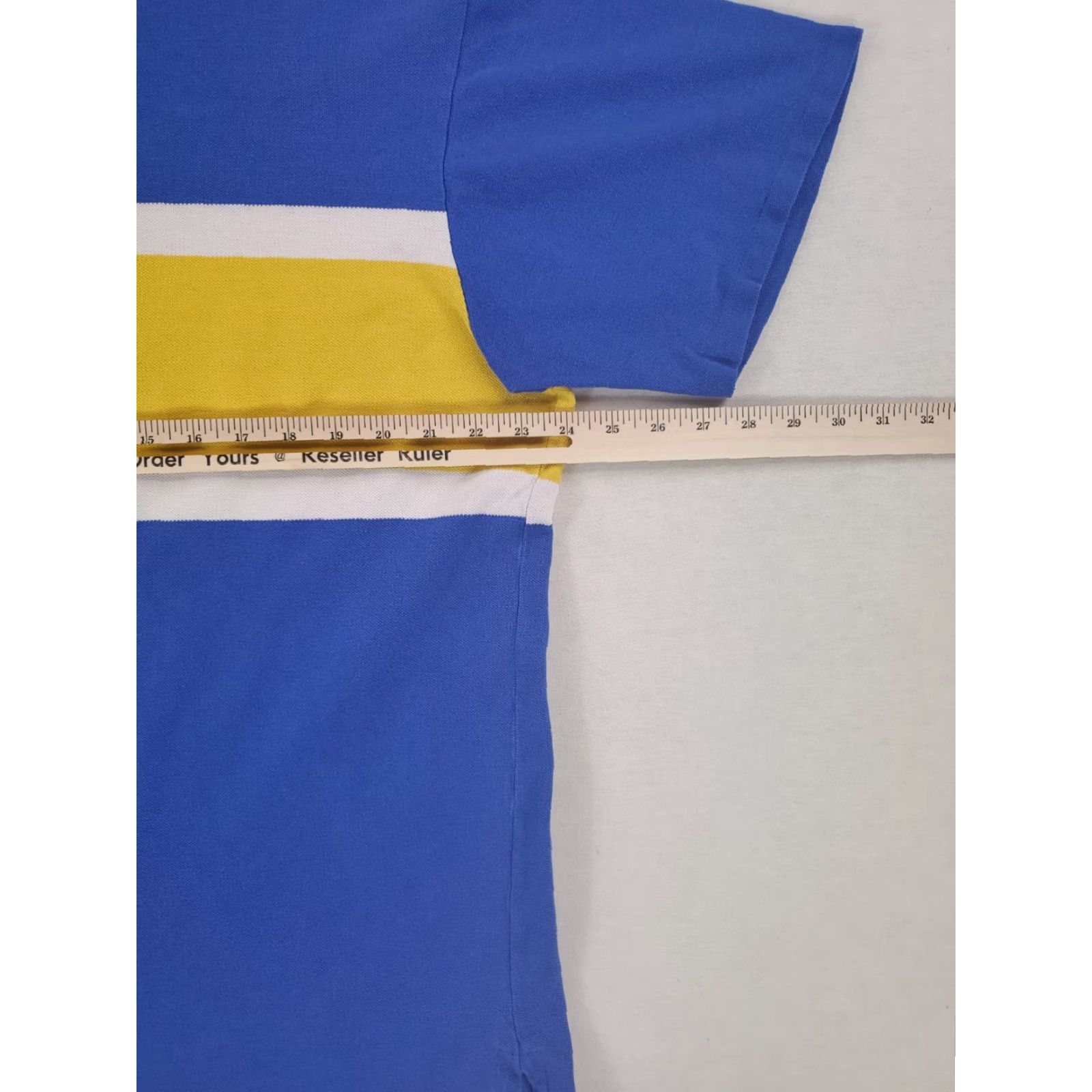 Polo Ralph Lauren VTG Polo Ralph Lauren Striped Crew Neck Blue Yellow White Made USA Mens L Multicolor Crew Neck Shirt Mens L Size US L / EU 52-54 / 3 - 8 Thumbnail
