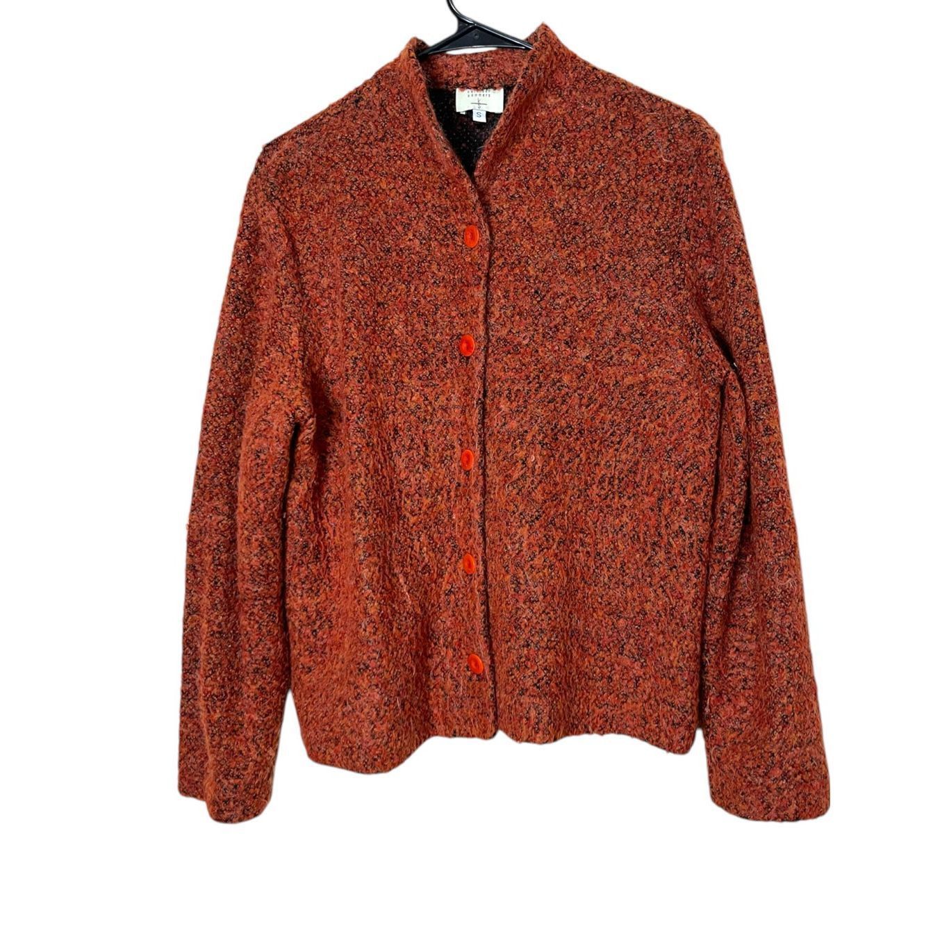 Other Kathleen Sommers Mohair Wool Blend Spice Orange Cardigan Swe Size S / US 4 / IT 40 - 1 Thumbnail