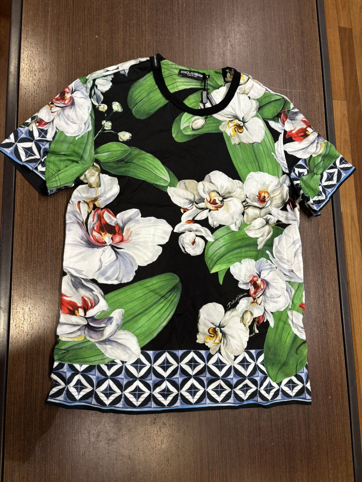 Dolce & Gabbana D&G Floral Tile Tee Size US M / EU 48-50 / 2 - 3 Thumbnail