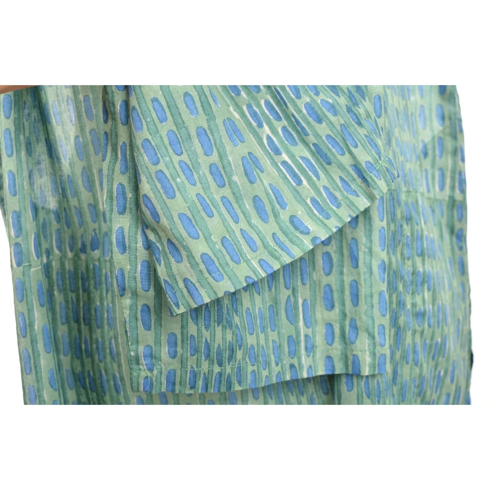 Altea Gudrun Sjoden DDP Tunic Shirt M Teal Organic Cotton Button-Up Women Size M / US 6-8 / IT 42-44 - 4 Thumbnail