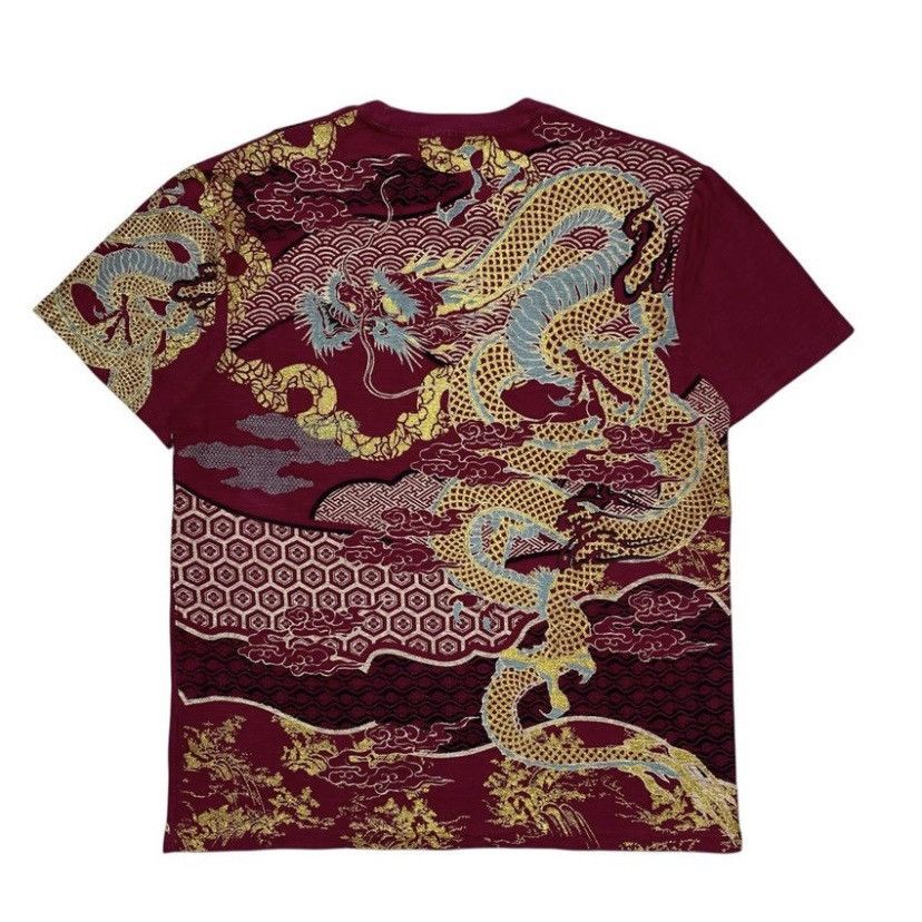 Karakuri Tamashii BULLET NOISE TWIN RYU JAPANESE CLASSIC SCRIPT T-SHIRT MAROON Size US L / EU 52-54 / 3 - 12 Thumbnail