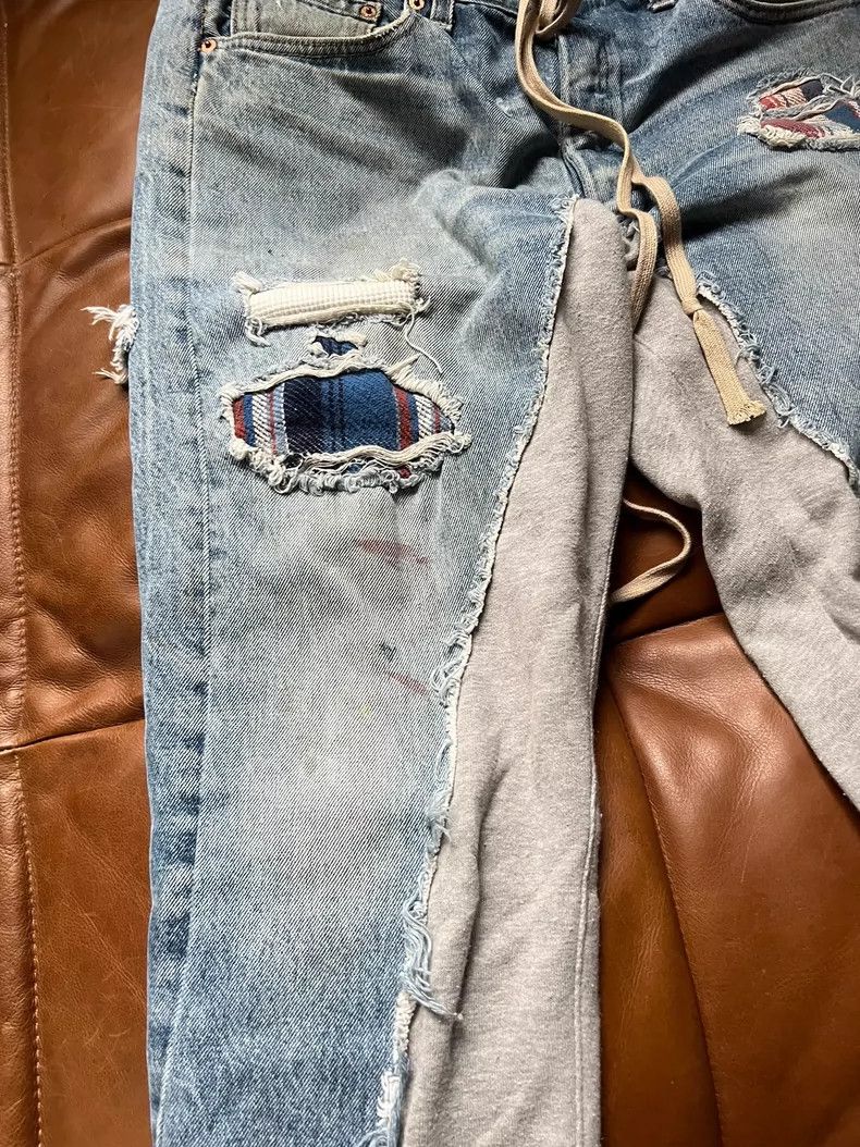 Greg Lauren Greg Lauren 50/50 Splicing pants Size US 32 / EU 48 - 3 Thumbnail