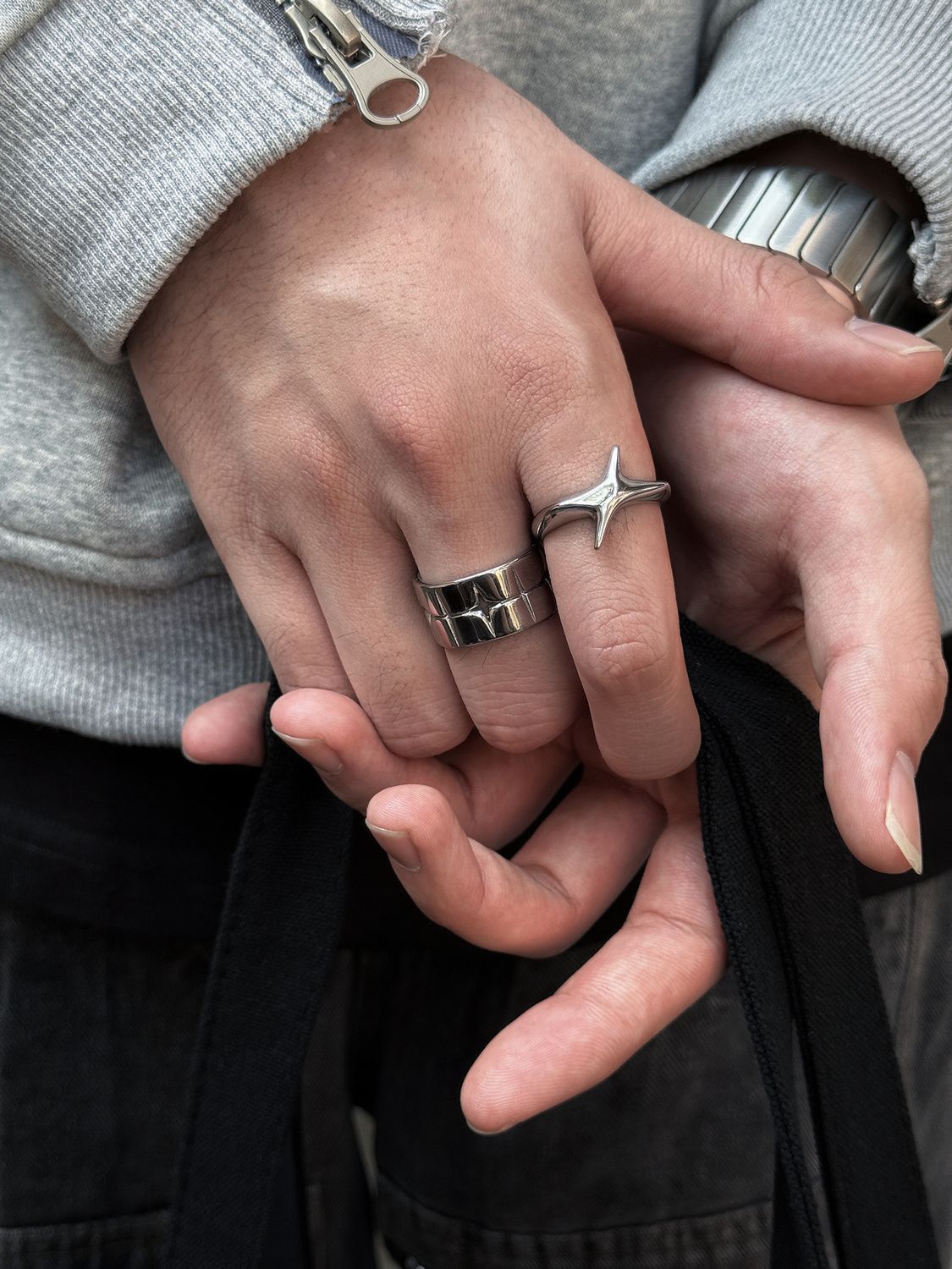 Jewelry Star Hip-hop Jewelry Rings Open Size Chrome Ring (Size 7-13) Size ONE SIZE - 1 Thumbnail