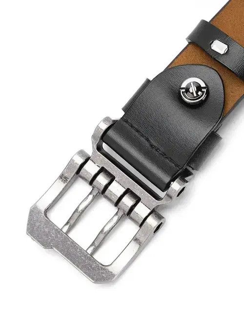 Other 120cm Length Bison Black Leather Belt Size ONE SIZE - 4 Thumbnail