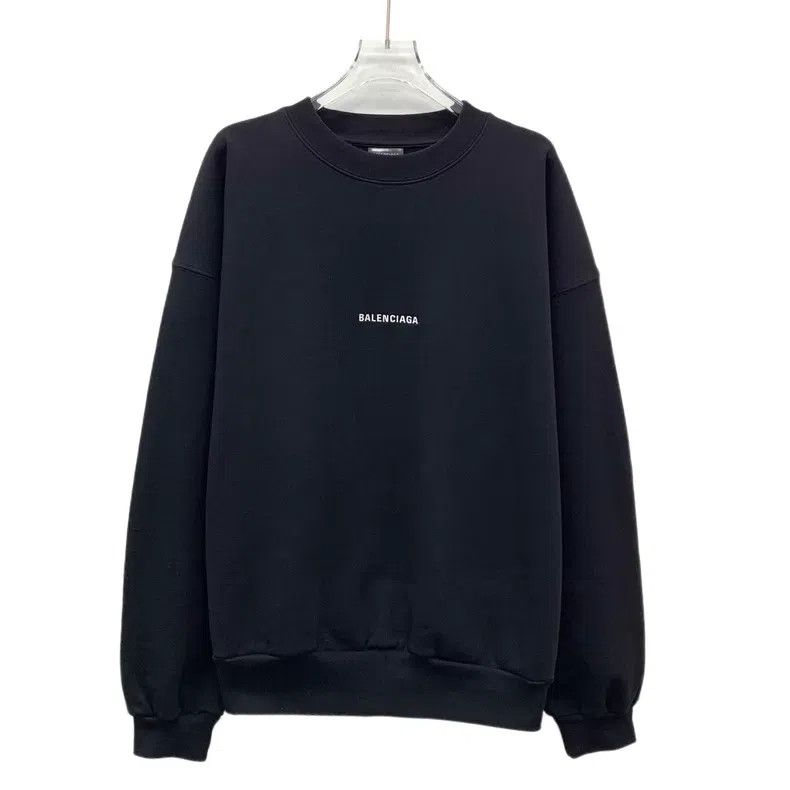 Balenciaga Balenciaga Black Logo Letter Embroidered Cotton Crew Neck Size US M / EU 48-50 / 2 - 1 Thumbnail
