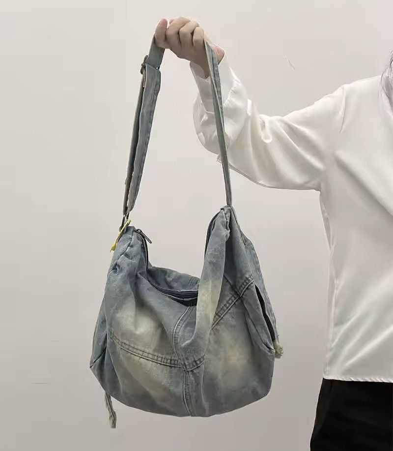 Other Washed Denim Shoulder Bag Large Capacity Size ONE SIZE - 1 Thumbnail