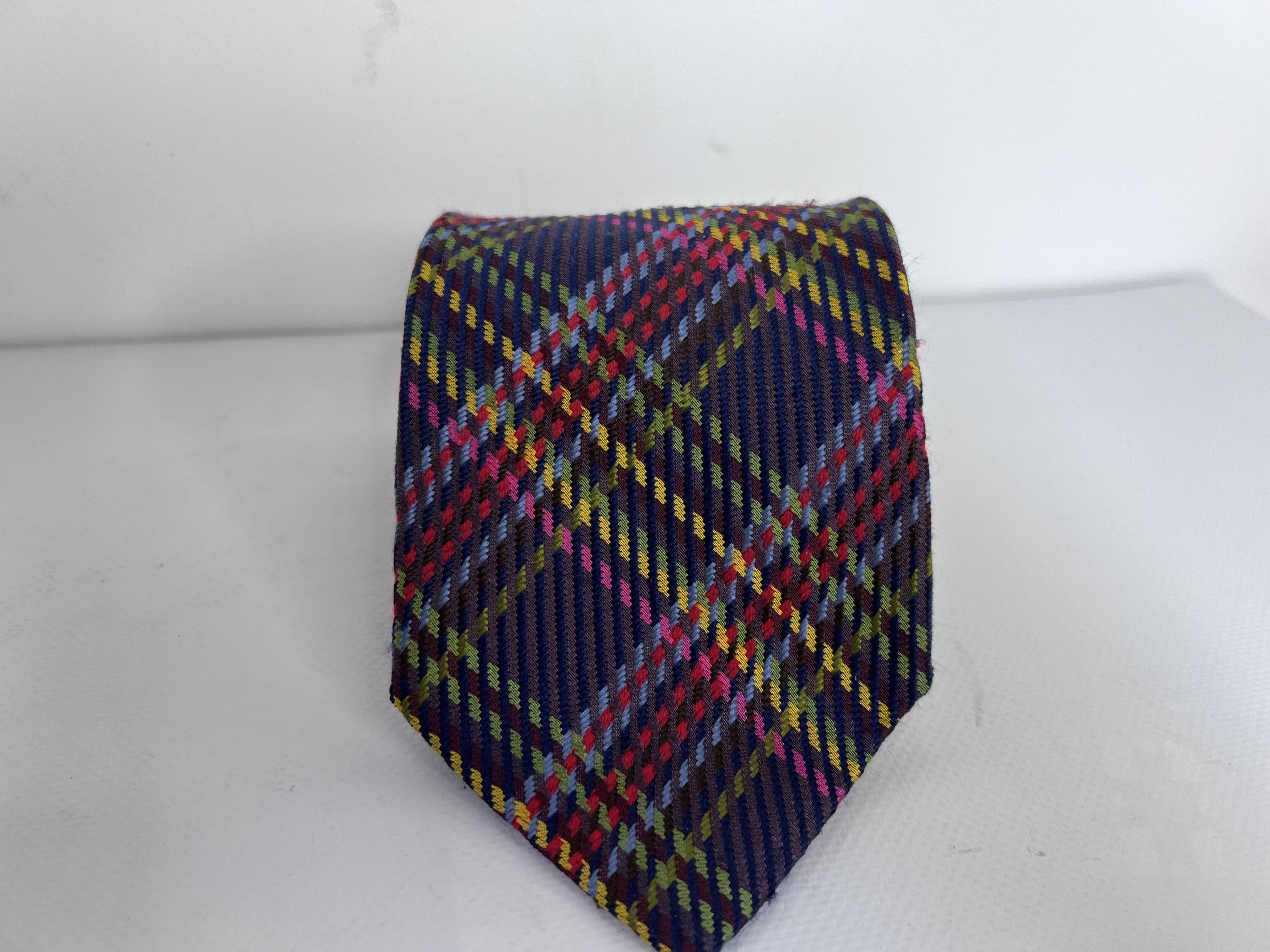 Etro ETRO SILK NECK TIE ITALY LUXURY MULTICOLOR STRIPE Size ONE SIZE - 2 Thumbnail