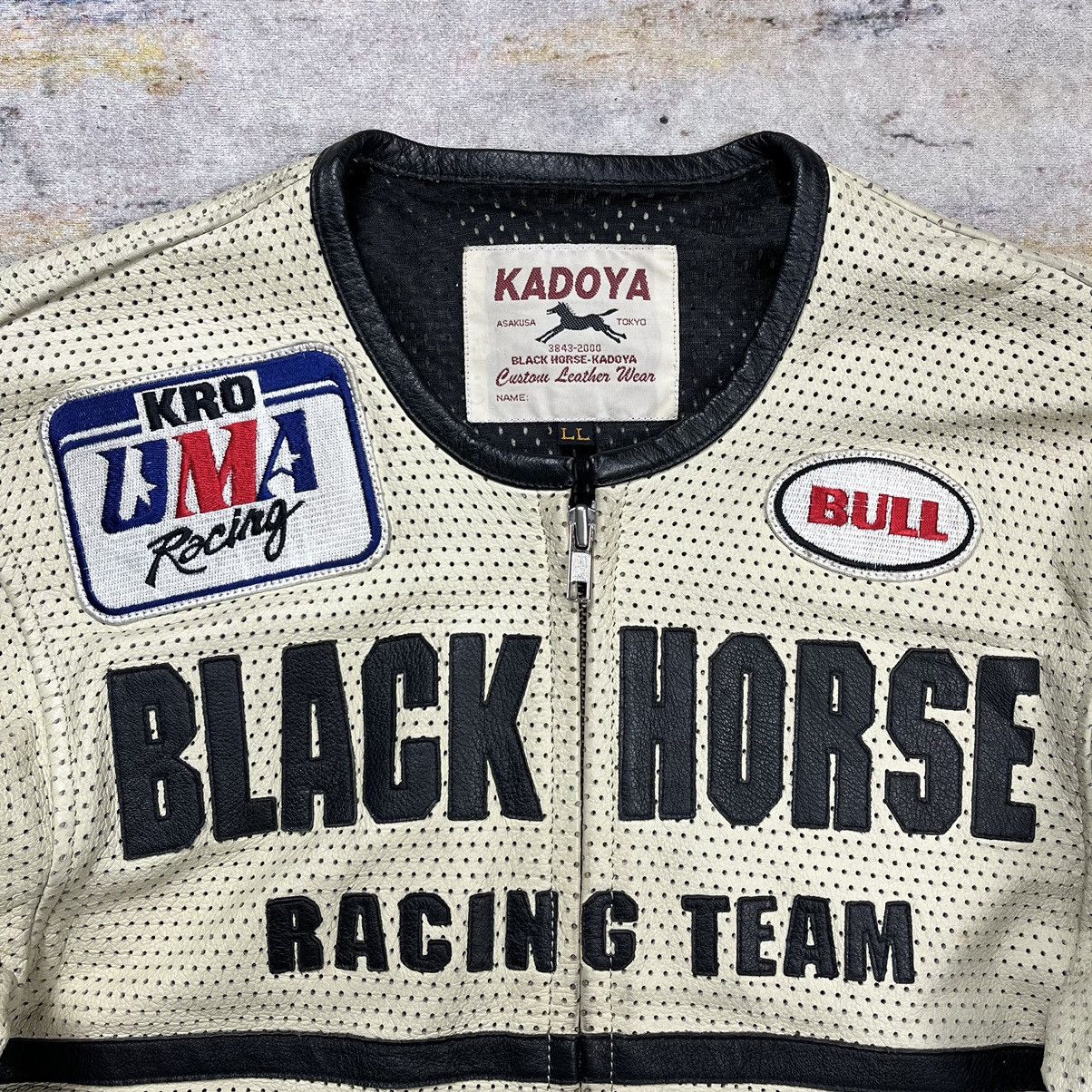 Kadoya Vintage K’s Kadoya black horse racing team leather jacket Size US M / EU 48-50 / 2 - 7 Thumbnail