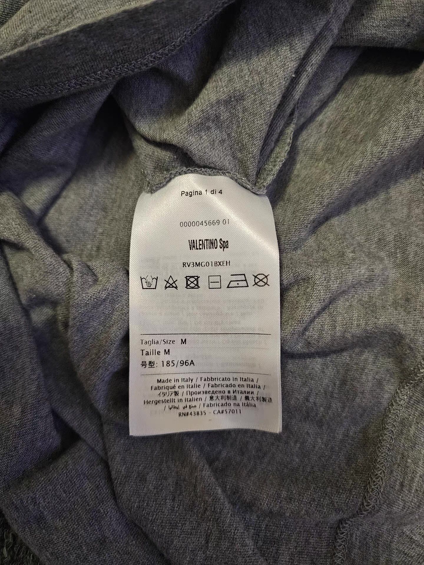 Valentino Valentino Short Sleeve T-shirt, Size US M / EU 48-50 / 2 - 5 Thumbnail