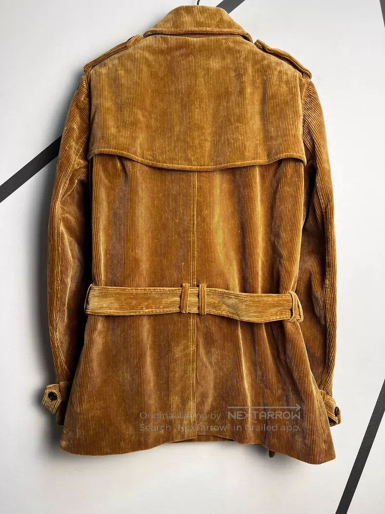 Saint Laurent Paris Saint Laurent Paris Brown Corduroy Belted Trench Coat Size M / US 6-8 / IT 42-44 - 2 Thumbnail