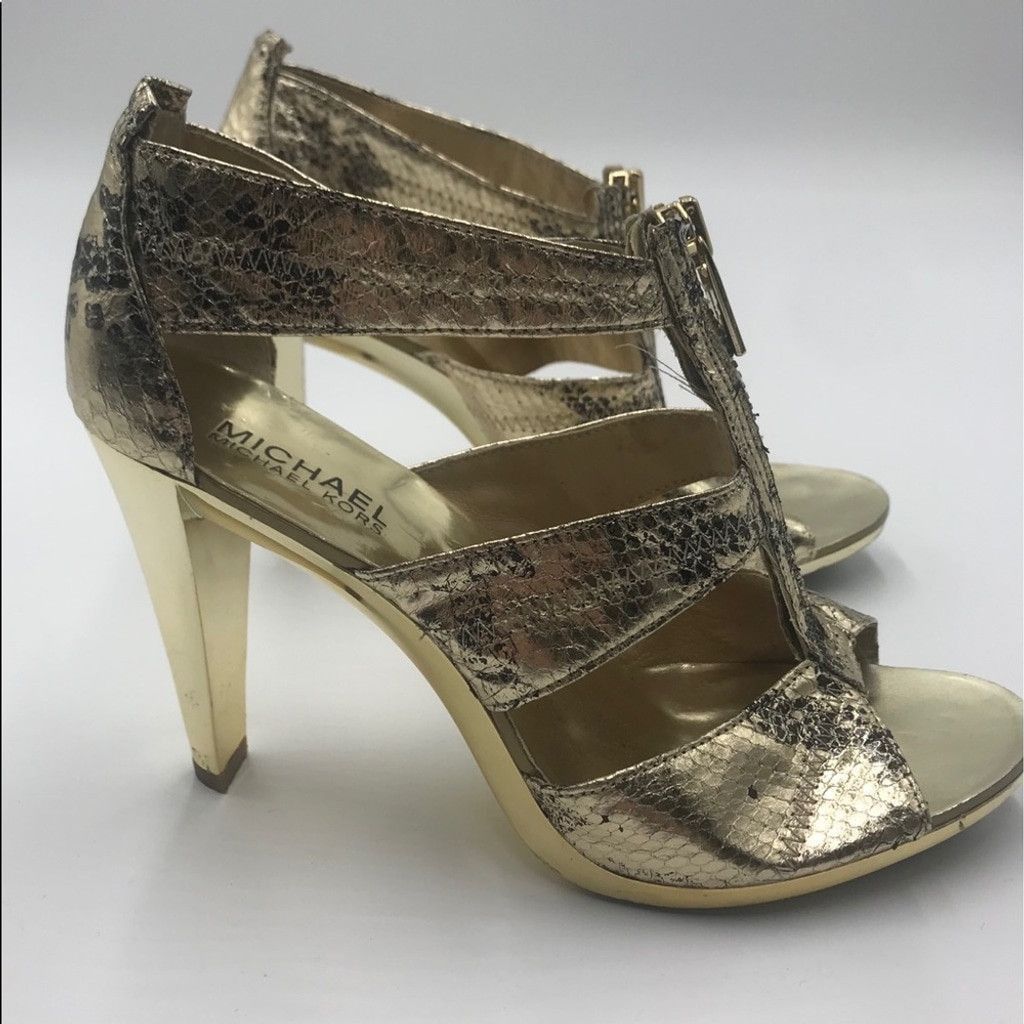 Michael Kors MICHAEL KORS | Berkeley T Strap Snakeskin Heels Size US 6.5 / IT 36.5 - 14 Thumbnail