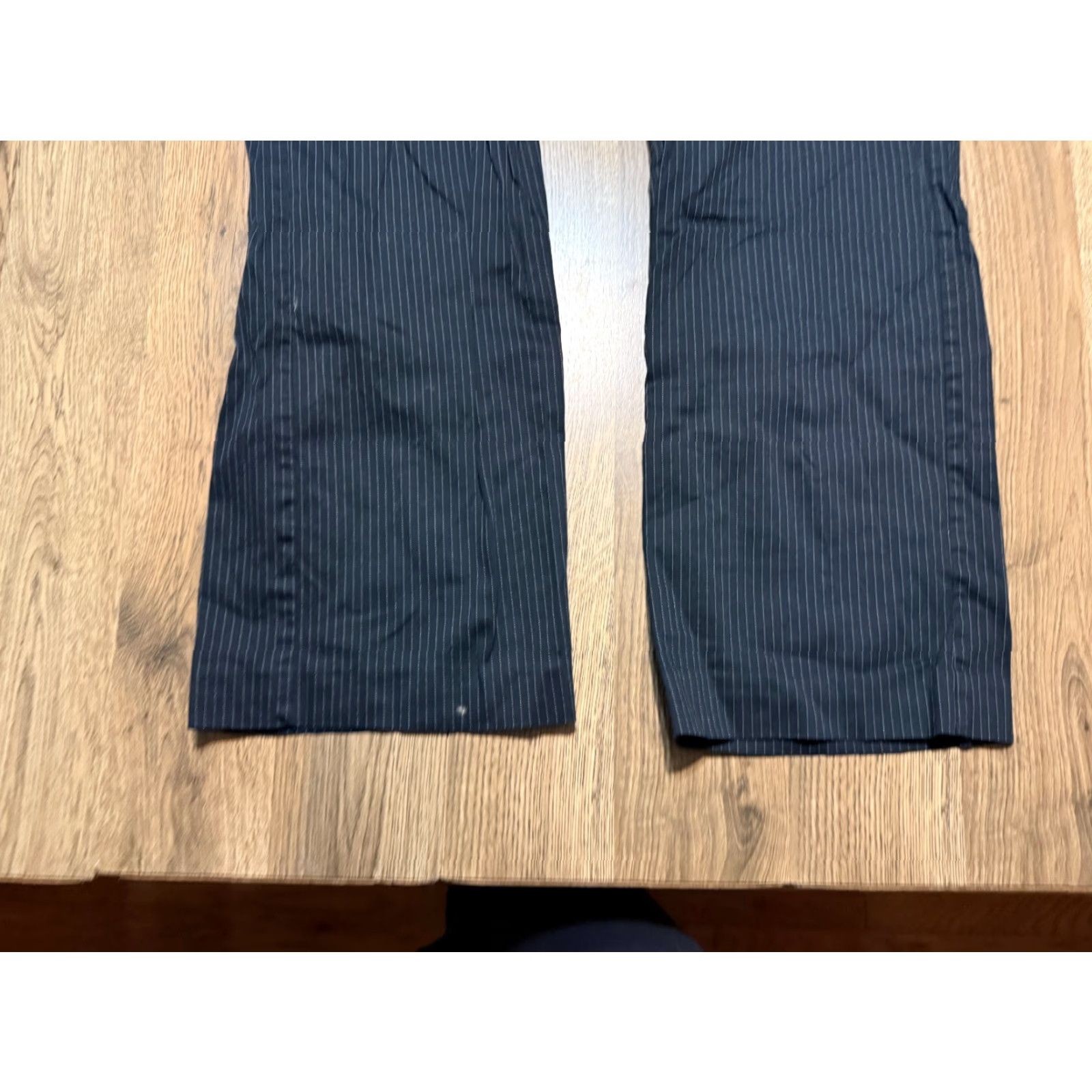 Merona Merona Pants Women's 14 Blue White Pinstripes Dress Pants Flared Leg Casual Everyday Size 36" / US 14 / IT 50 - 3 Thumbnail