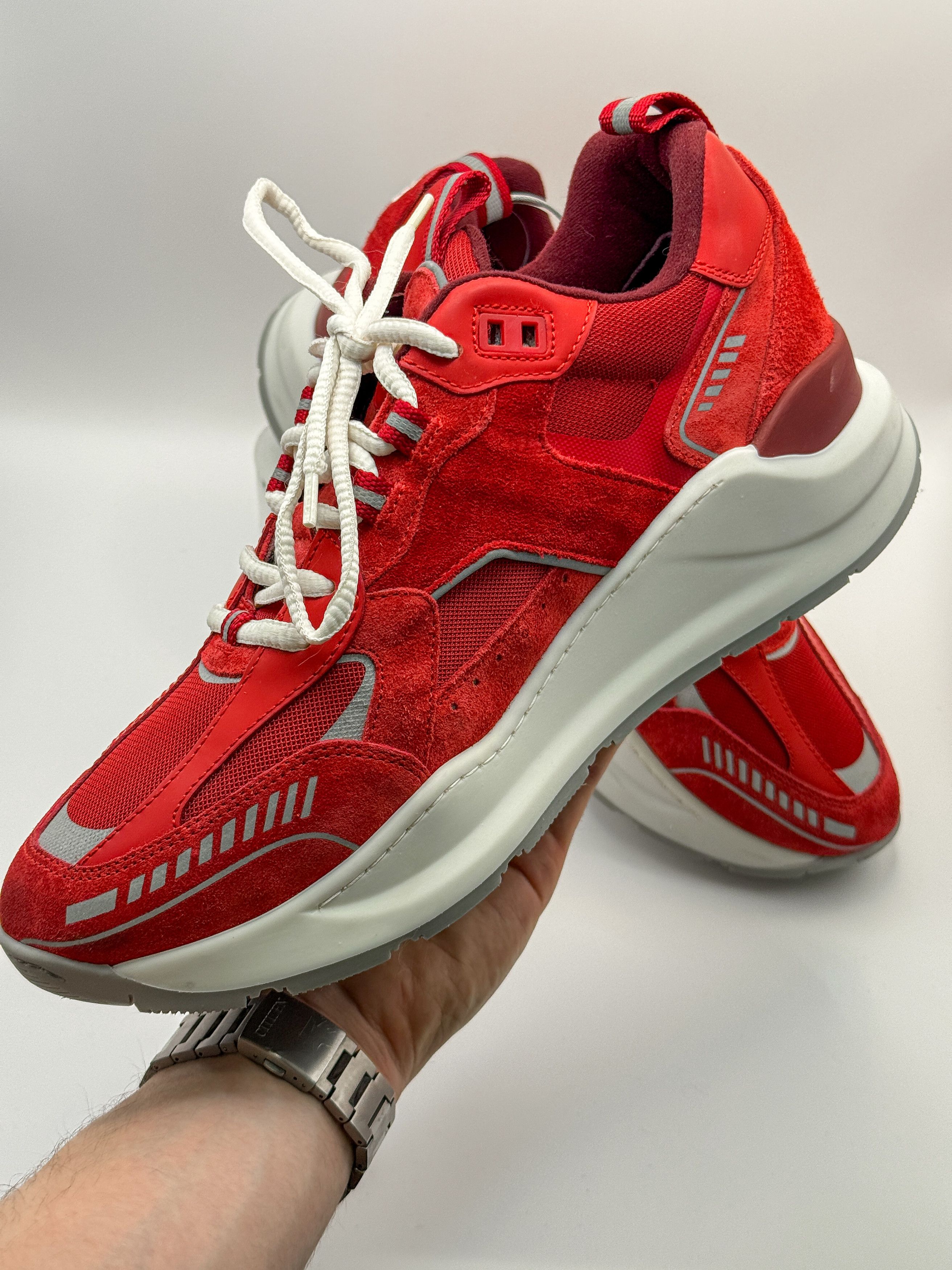 Burberry Burberry Logo Print Suede & Leather Chilli Red 2022 Size US 9 / EU 42 - 4 Thumbnail