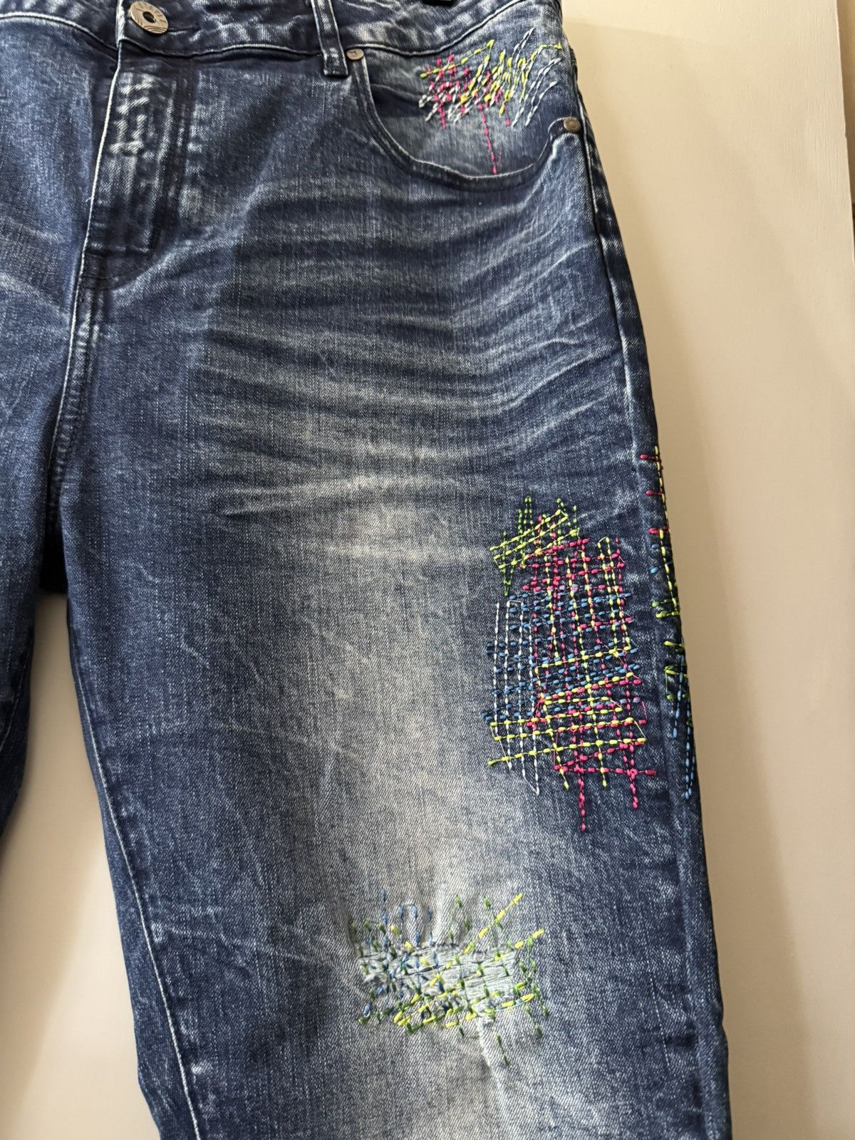 Staple Staple Blue embroidered slim fit jeans Size US 38 / EU 54 - 4 Thumbnail