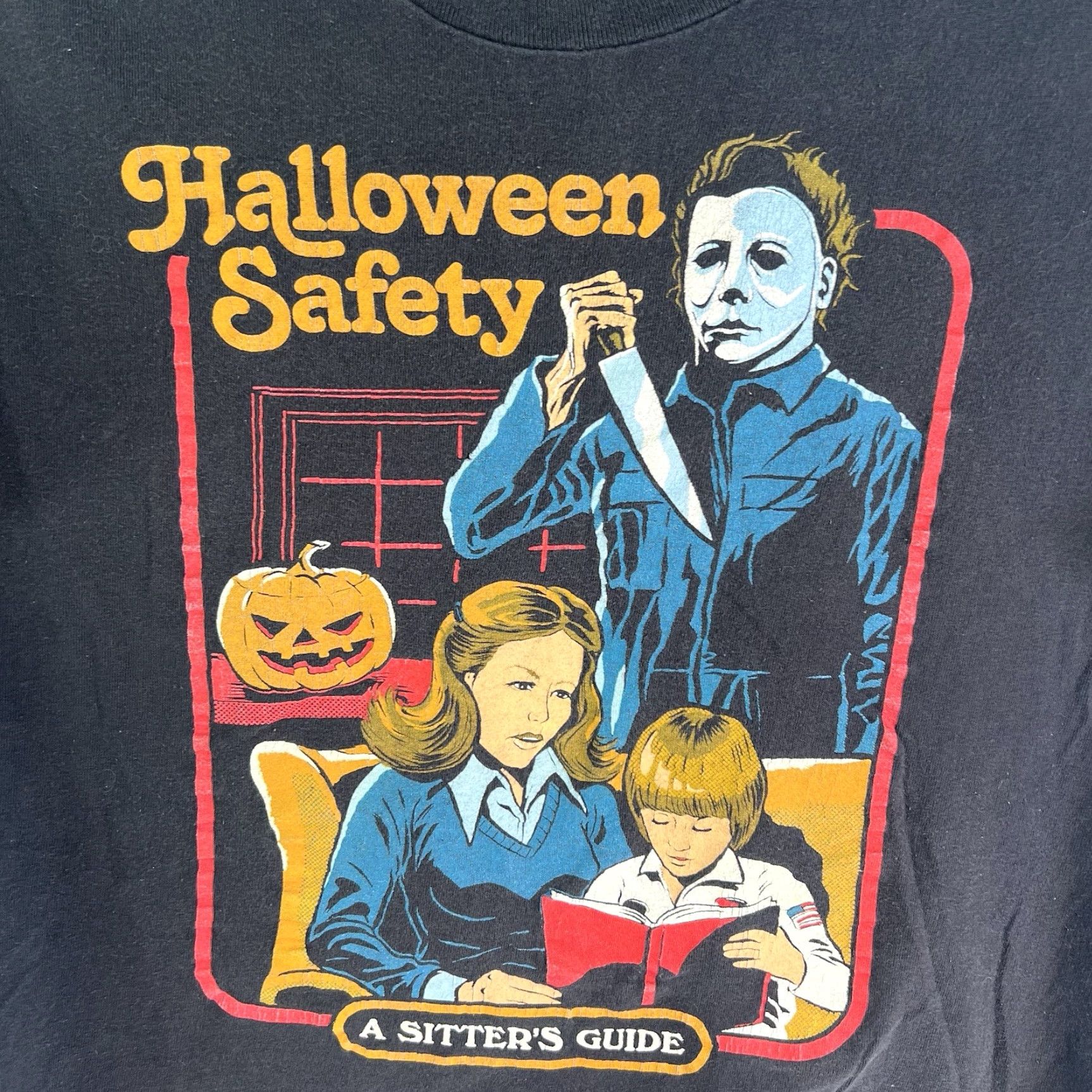 Vintage Halloween Michael Myers Shirt XL Black A Sitter’s Guide Safety Size US XL / EU 56 / 4 - 2 Thumbnail