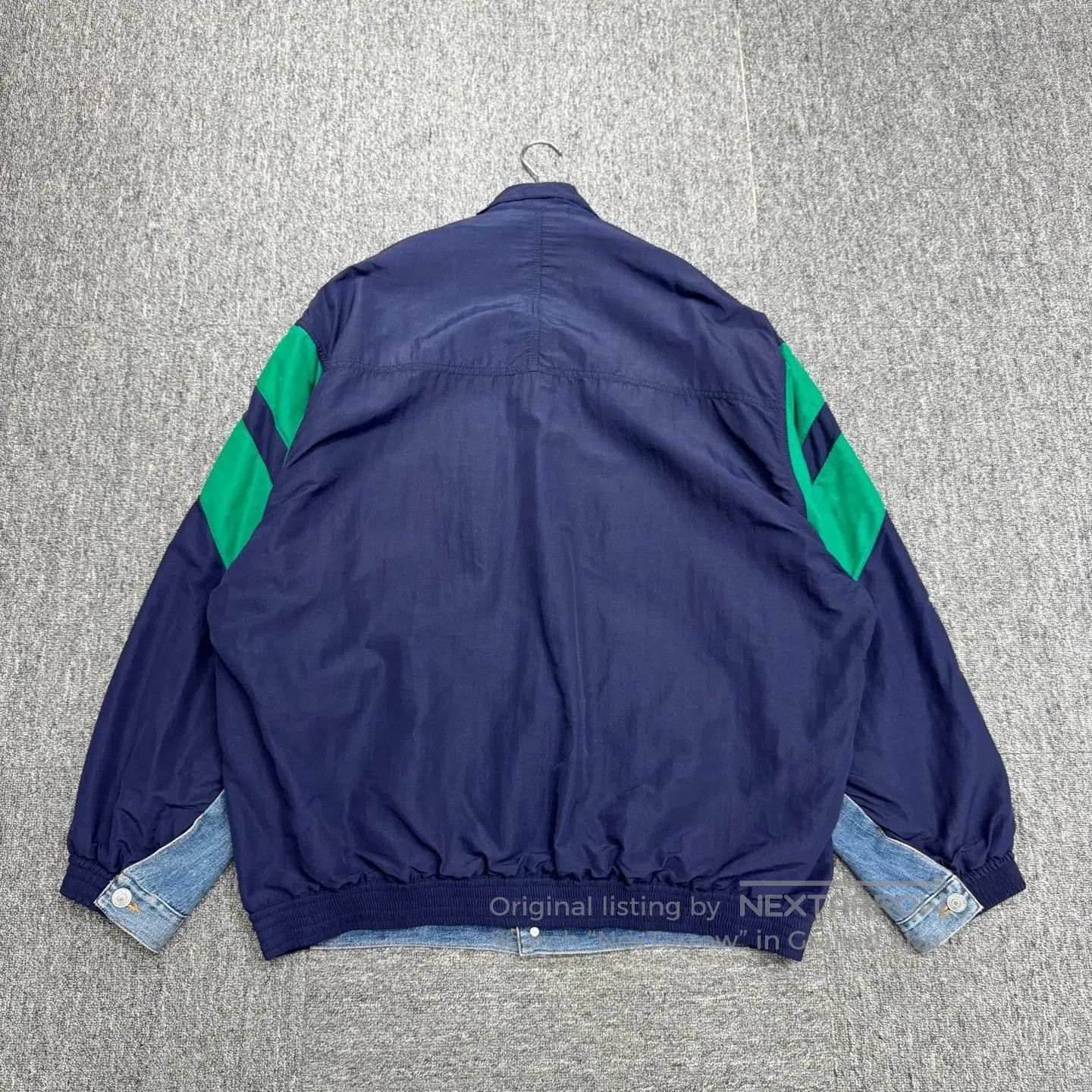 Balenciaga Blue Denim Jacket with Contrast Sleeves. Size US M / EU 48-50 / 2 - 5 Thumbnail