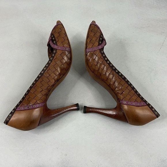Bottega Veneta Bottega Veneta Intrecciato Woven Grommet Peep Toe Stacked He Size US 8 / IT 38 - 5 Thumbnail