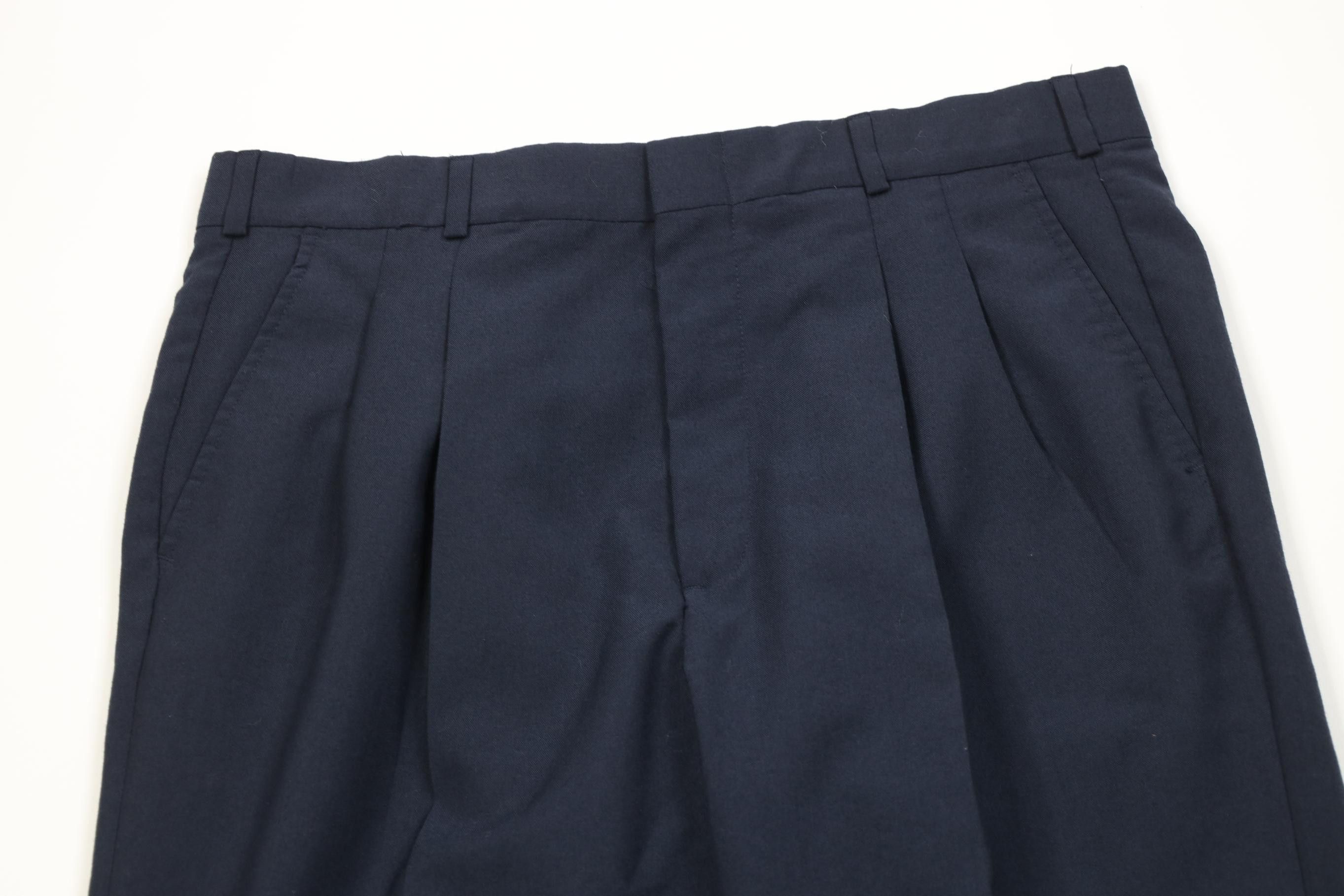 Vintage Vintage 90s Streetwear Knit Wide Leg Chino Pants Navy Blue Size US 36 / EU 52 - 2 Thumbnail