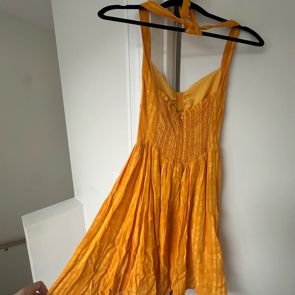 Urban Outfitters Bright Mango Yellow Halter Sundress Size S / US 4 / IT 40 - 5 Thumbnail