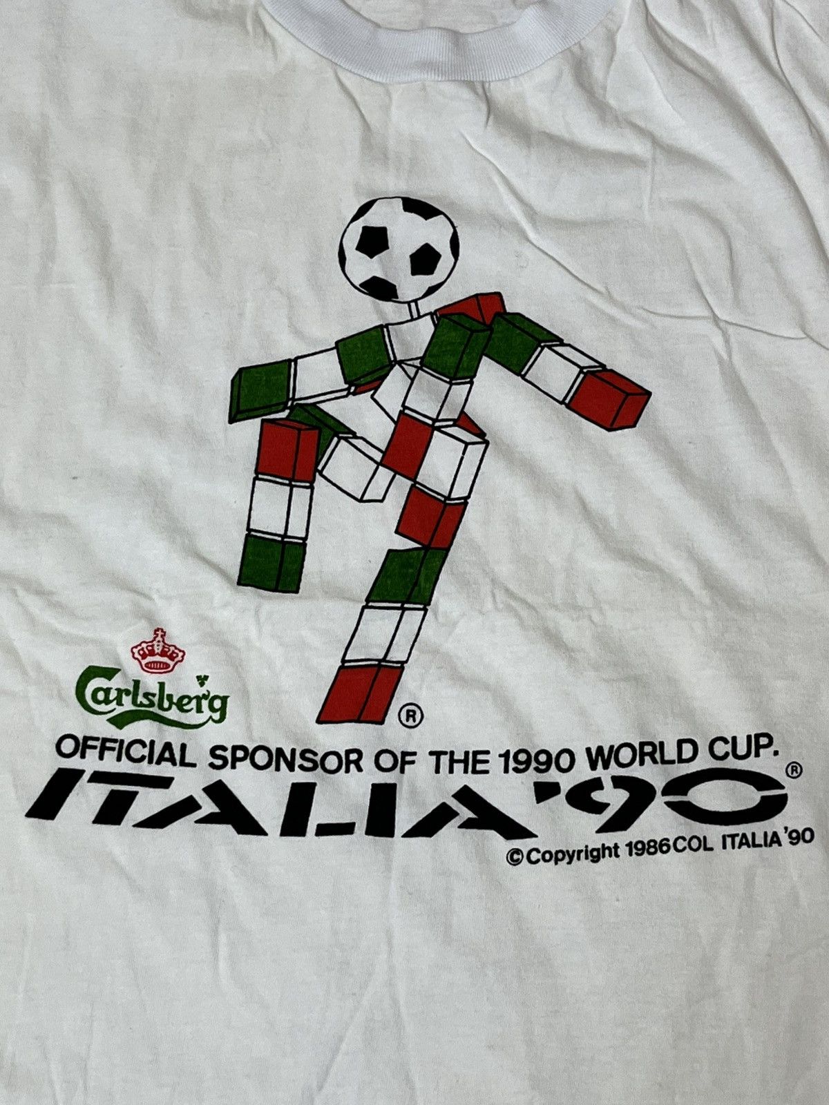 Sports Specialties RARE🔥Vintage 80s WORLD CUP ITALIA 1990 by carlsberg t shirt Size US L / EU 52-54 / 3 - 3 Thumbnail