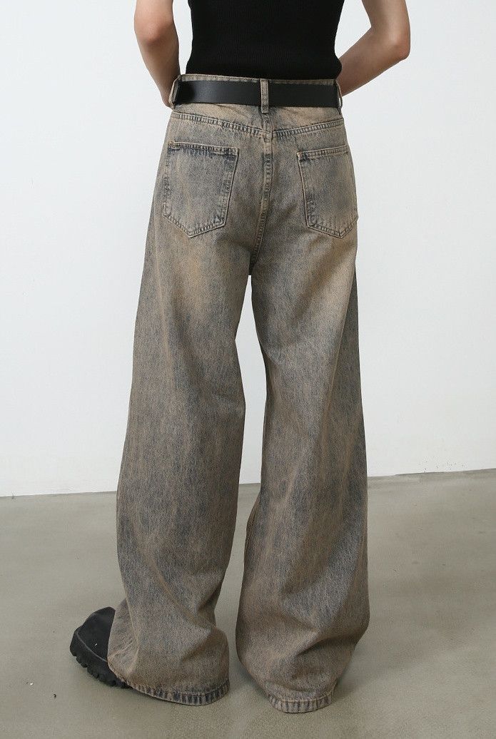 Japanese Brand × Jean Vintage washed distressed oversize jeans Size US 32 / EU 48 - 6 Thumbnail