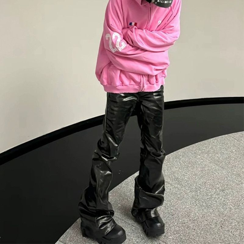 Japanese Brand × Leather High Street Glossy Pu Leather Pants Size US 33 - 4 Thumbnail