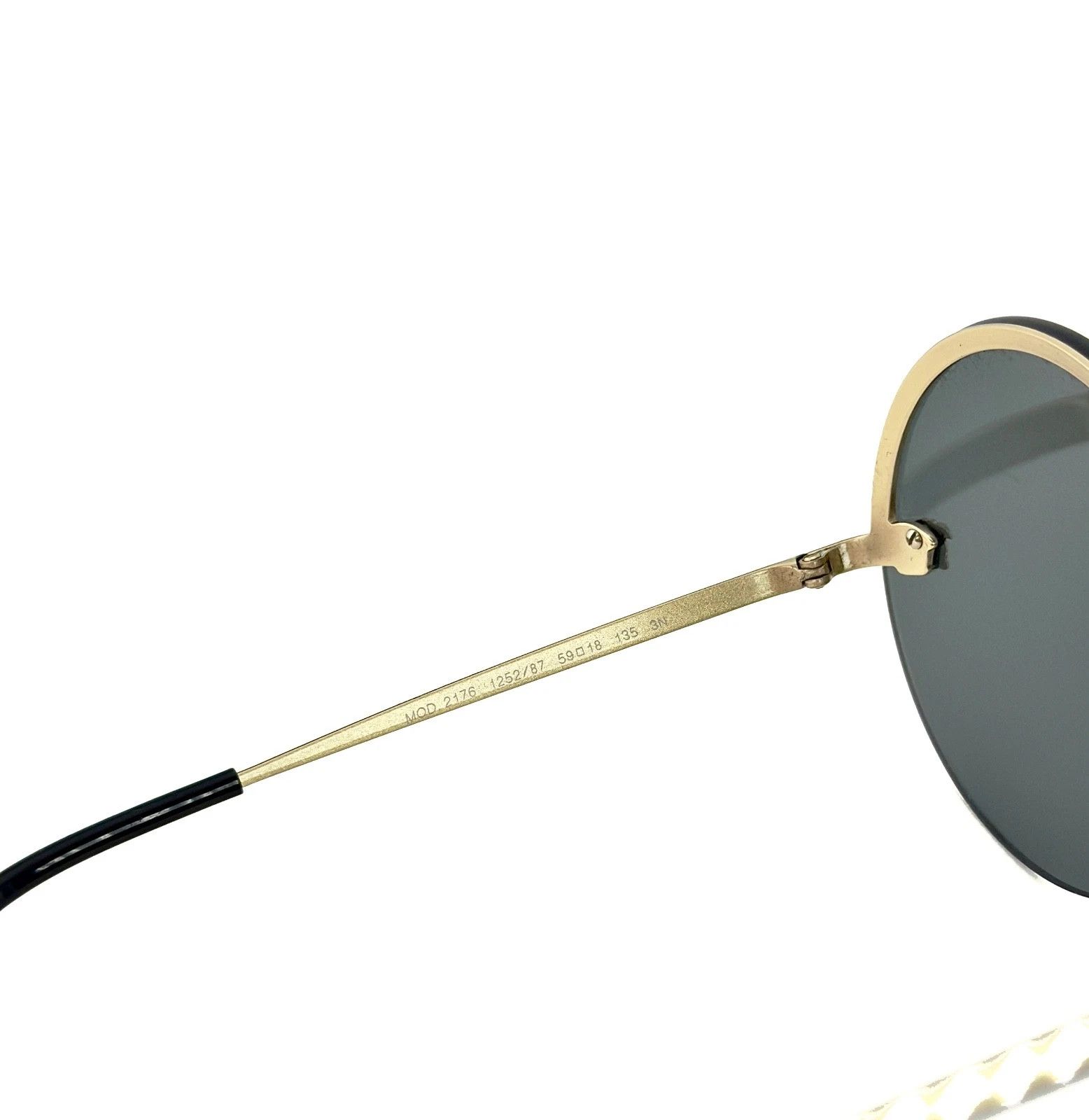 Versace VERSACE VE2176 GLAM Stud Medusa 2176 Black Round Sunglasses Size ONE SIZE - 6 Thumbnail