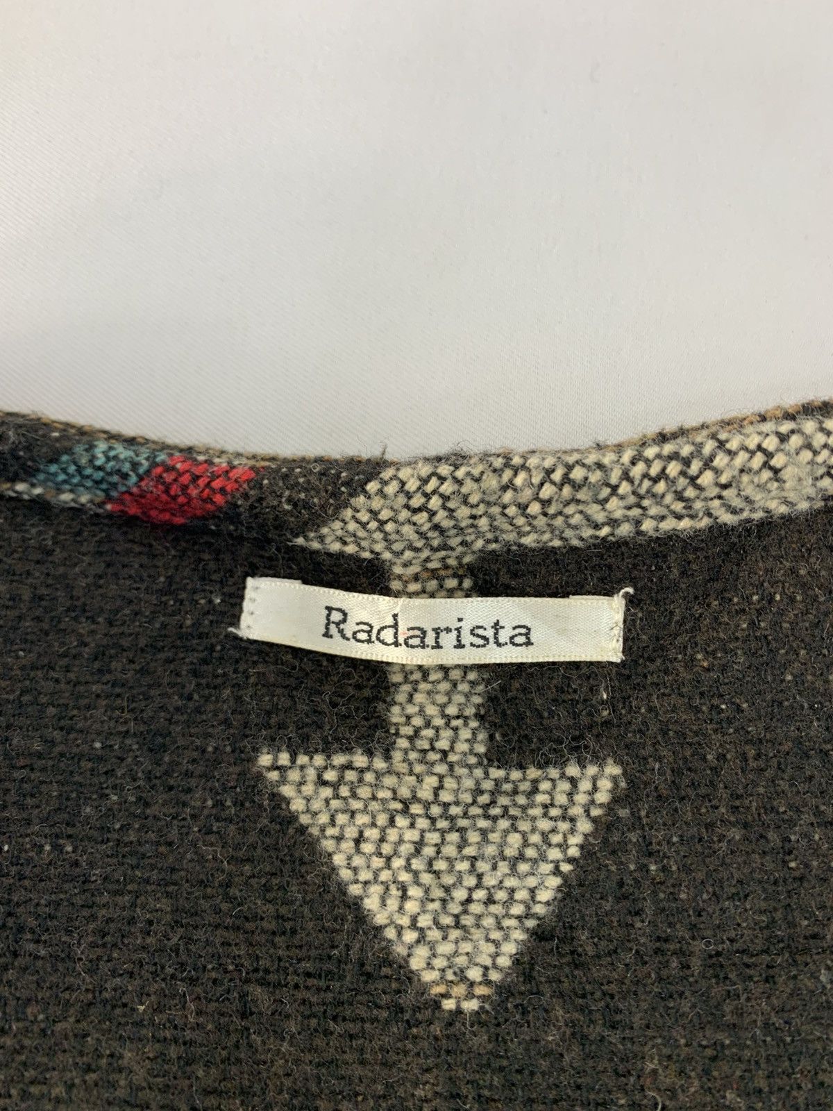 Vintage 90s Radarista Aztec Navajo Blanket Wool Wrap Cardigan Size L / US 10 / IT 46 - 5 Thumbnail