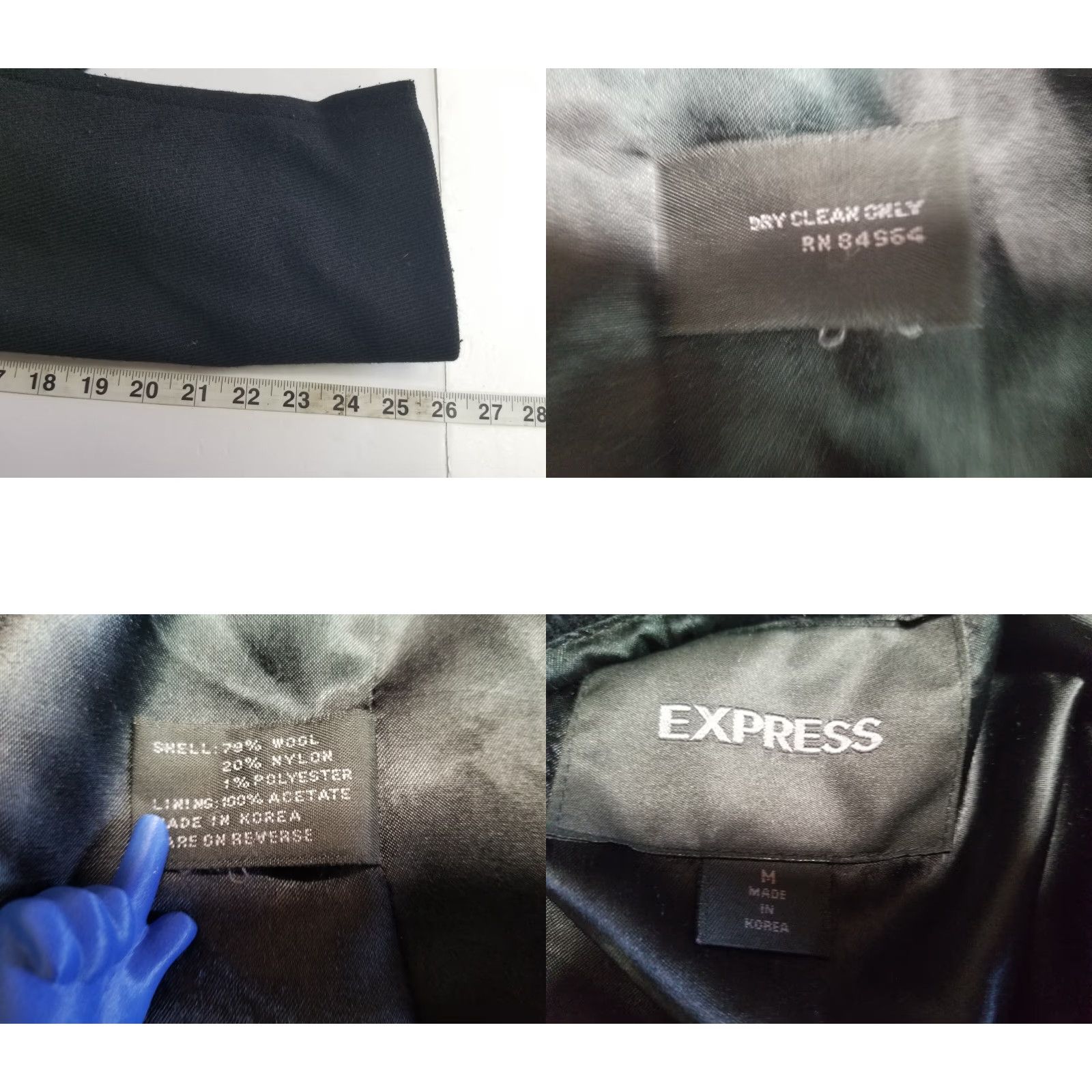 Express Express Mens Coat Wool Black Casual Dress Size Medium Size US M / EU 48-50 / 2 - 8 Thumbnail