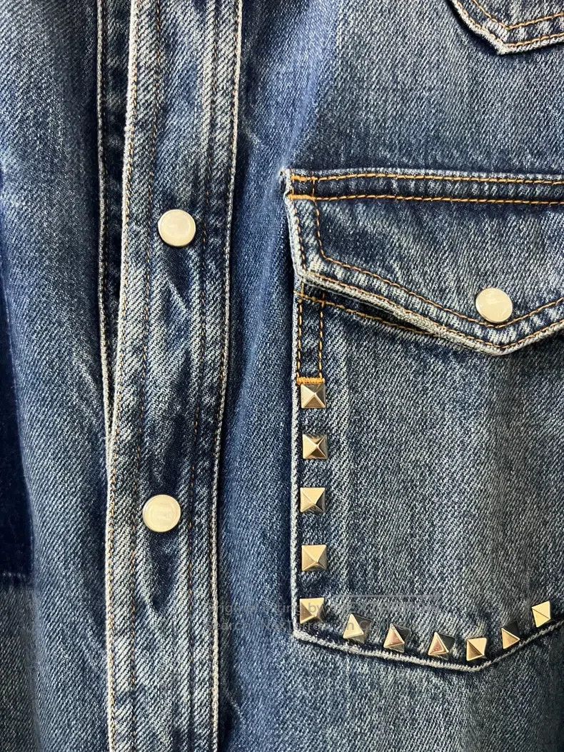 Valentino Valentino Denim willow studded shirt top Size US M / EU 48-50 / 2 - 4 Thumbnail
