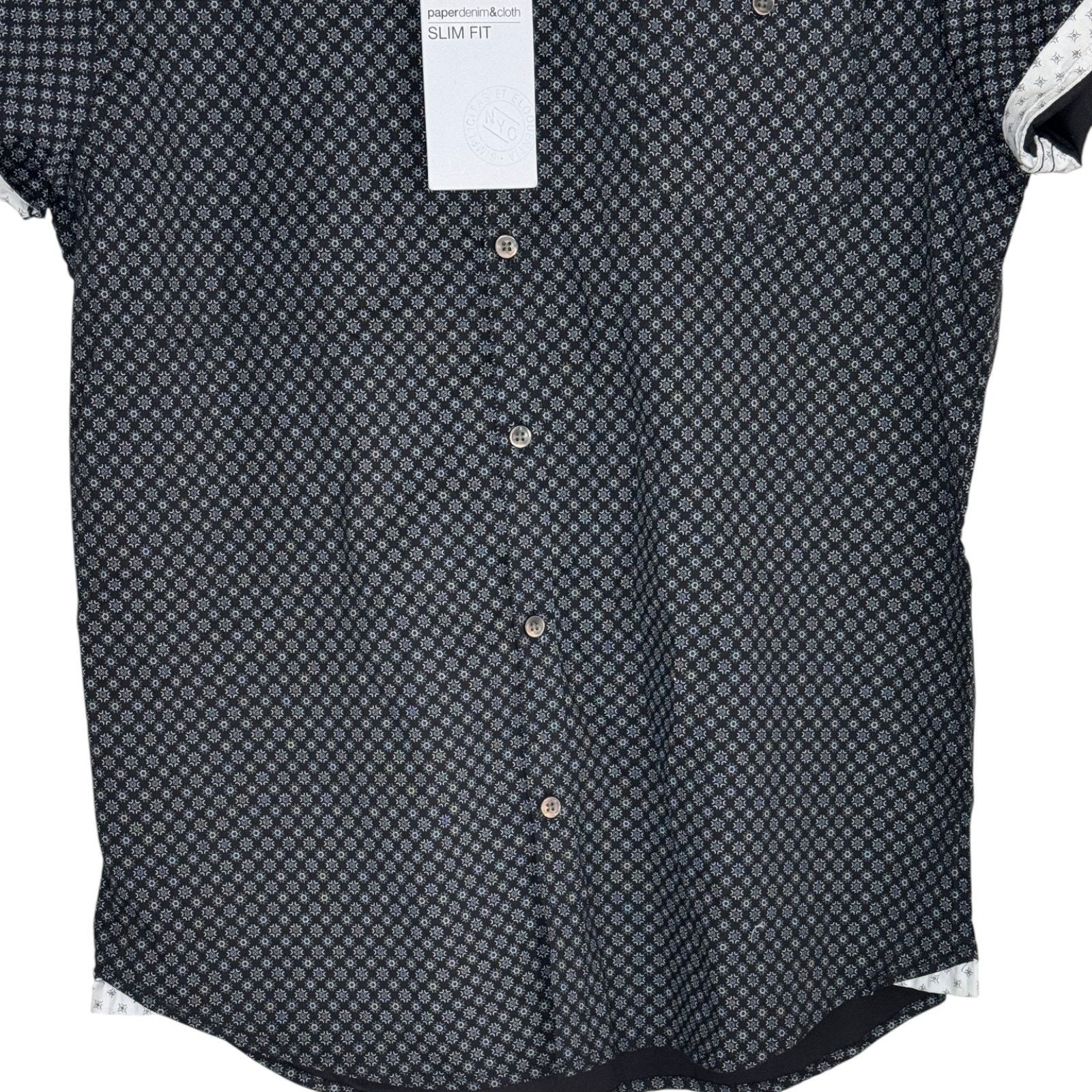 Paper Denim & Cloth Paperdenim & Cloth Slim Fit Shirt XL Black White Geometric Size US L / EU 52-54 / 3 - 3 Thumbnail