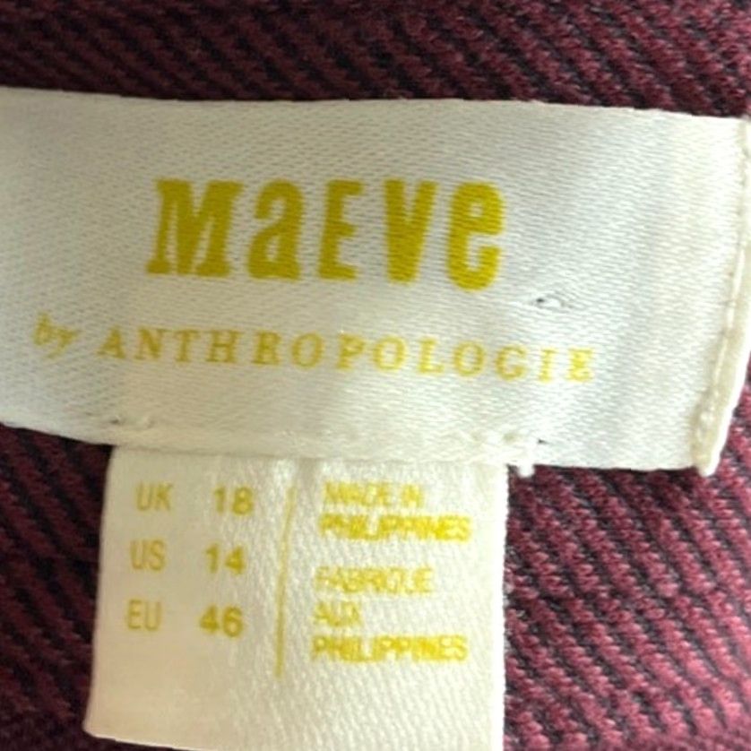 Anthropologie Maeve By Anthropologie Womens Pants Plum Seam Split Hem Skinny Stretch 14 Size 36" / US 14 / IT 50 - 4 Thumbnail