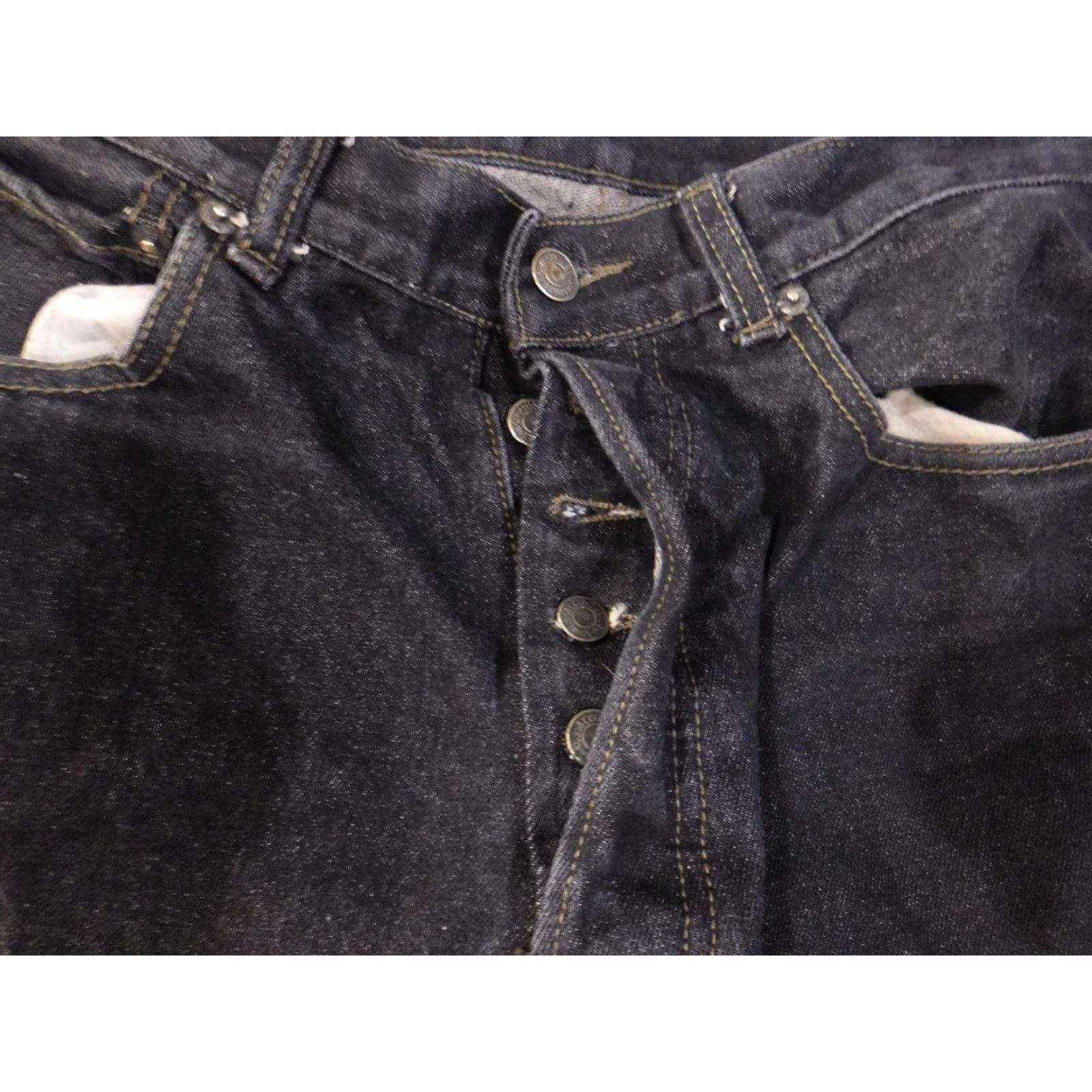 Levi's Levi's 501 Jeans Mens 34x32 Black Denim Button Fly Straight Red Tab Vintage No (adjusted) Size US 34 / EU 50 - 3 Thumbnail