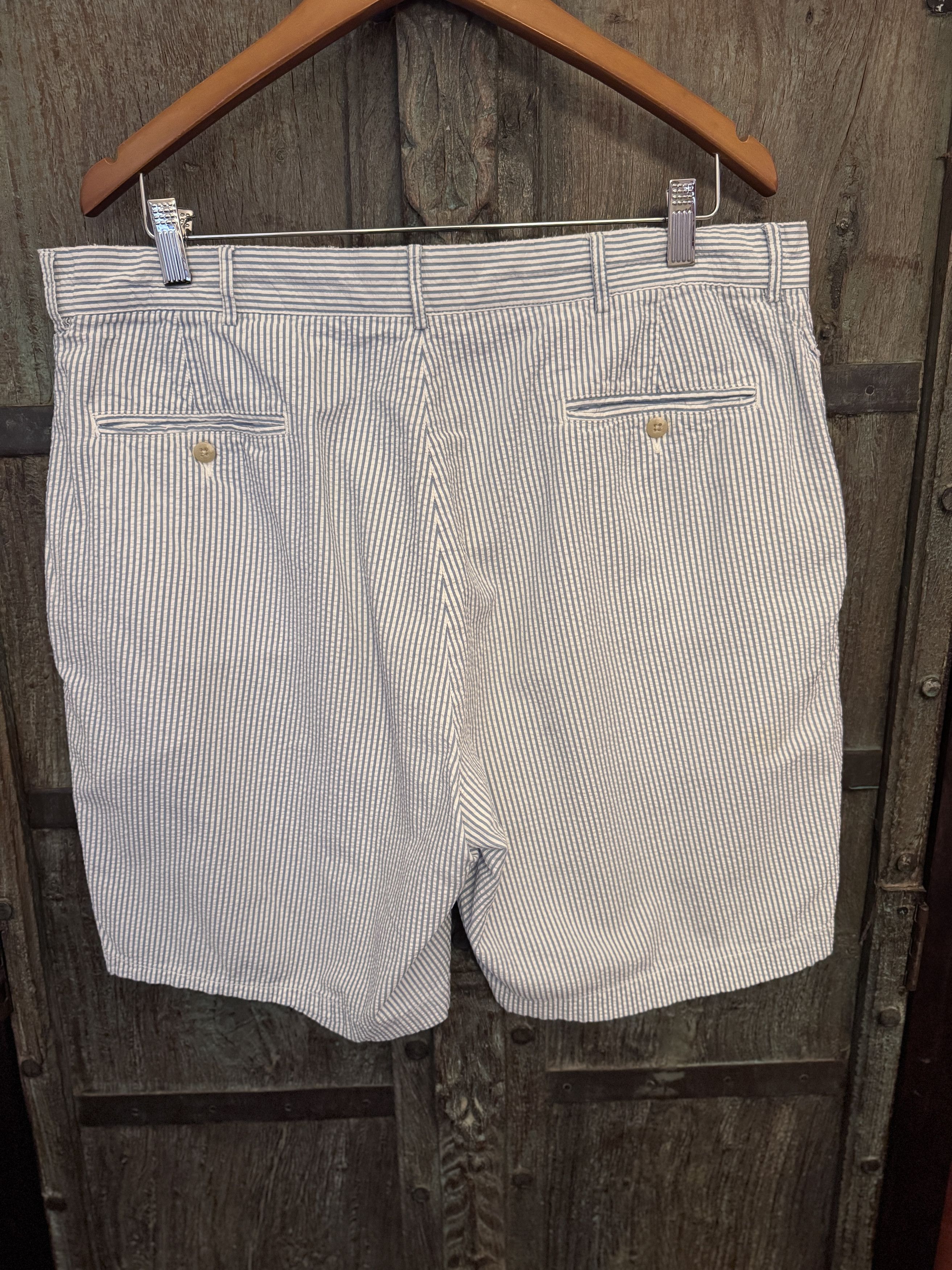 Vintage Vintage Y2K Polo Willis Shorts in Light Blue Seersucker Size US 38 / EU 54 - 2 Thumbnail