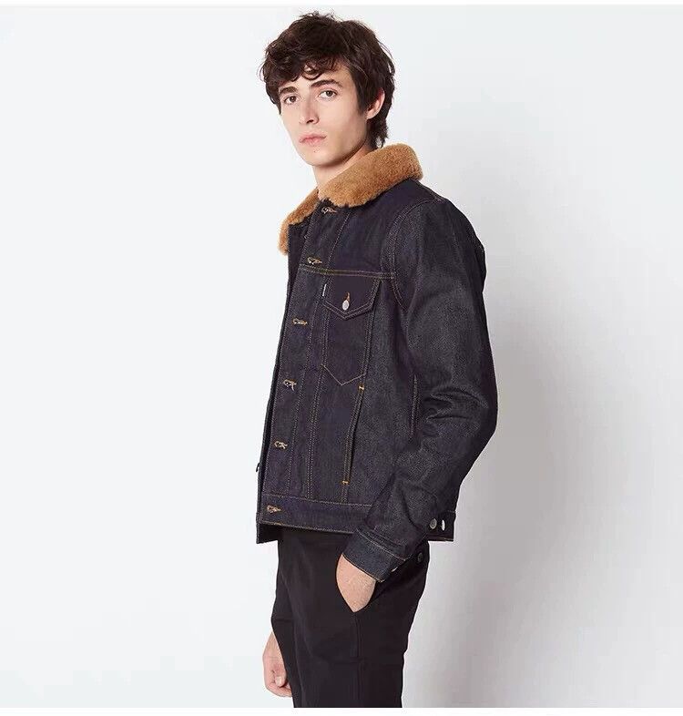 Sandro Sandro Tan Removable Leather Fur Collar Denim Jacket L Size US L / EU 52-54 / 3 - 1 Thumbnail